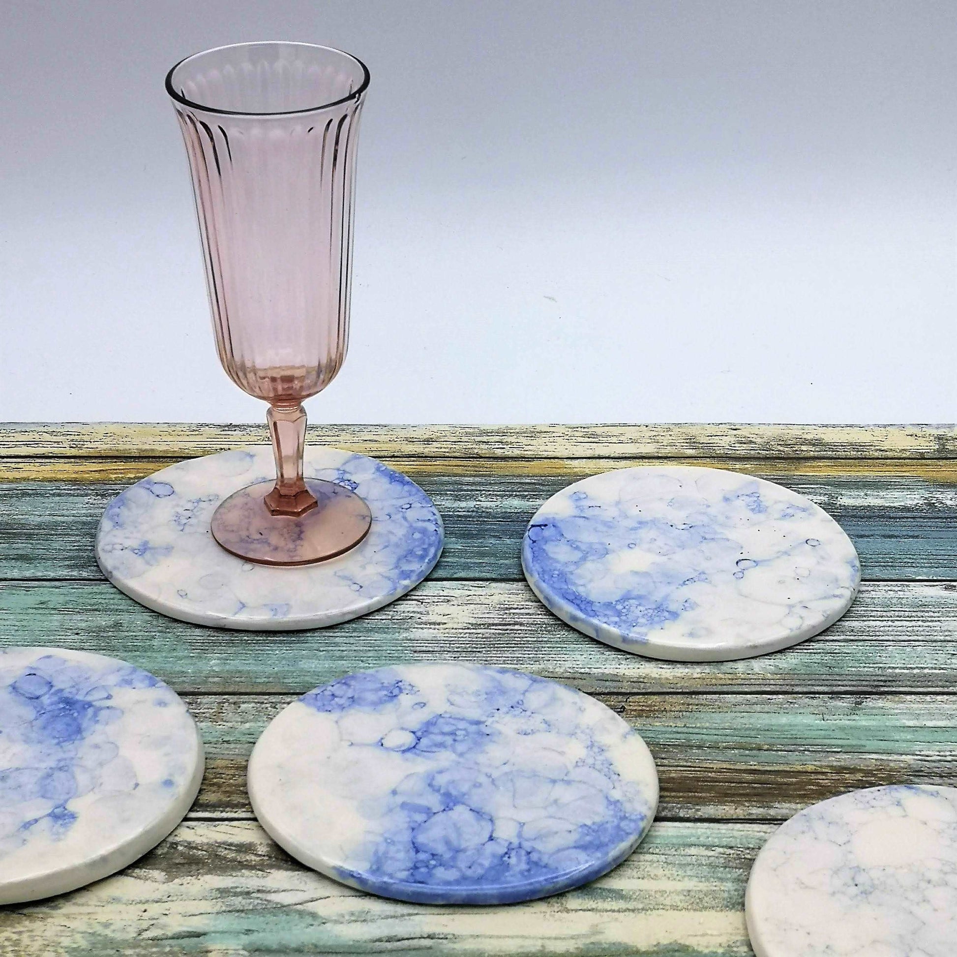 1Pc Handmade Ceramic Coasters, Modern Round Shaped Tile For Office Desk Decor, Mothers Day Gift From Daughter, Housewarming Gift First Home