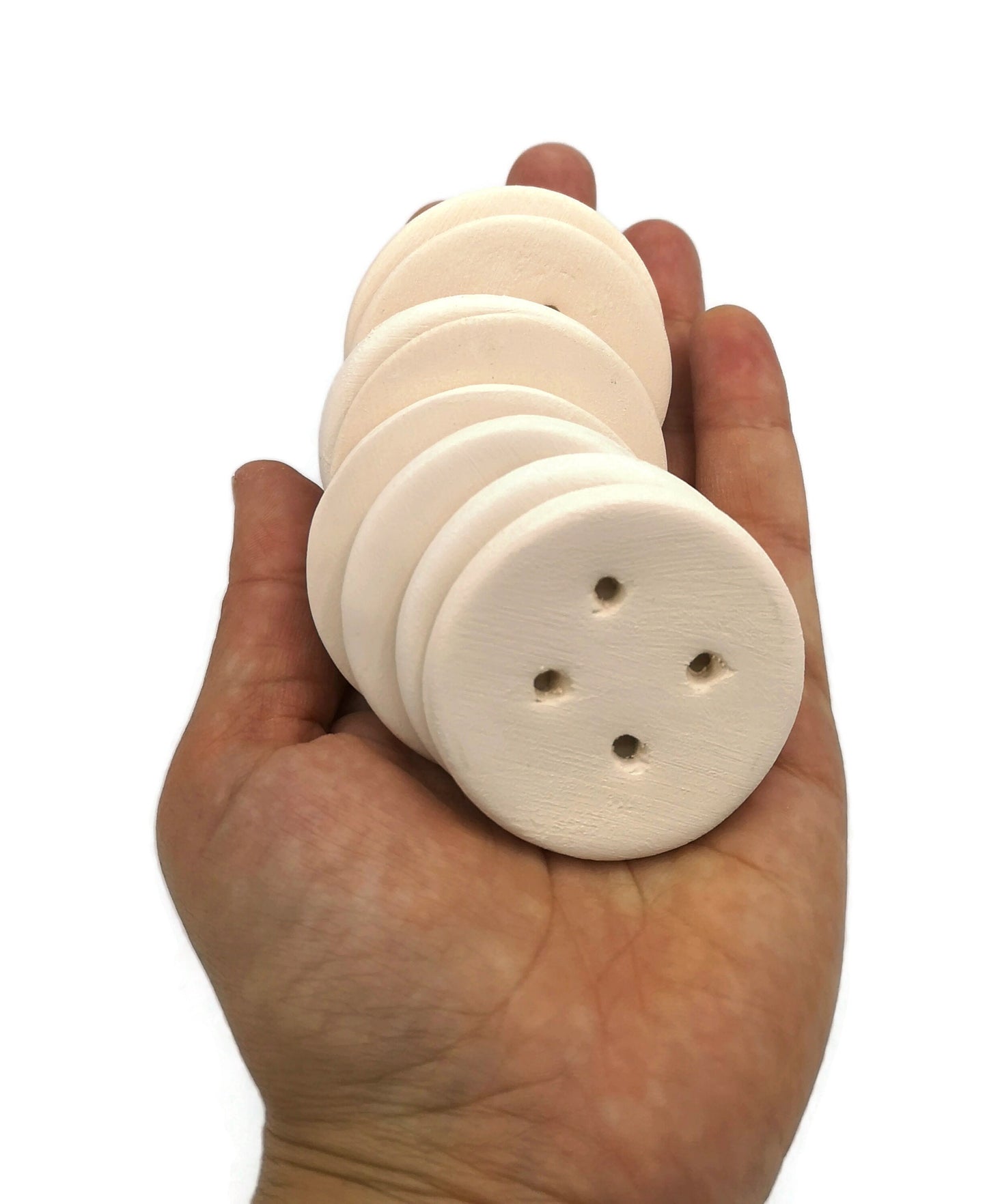 Handmade ceramic Sewing buttons Set, Unpainted Ceramic Bisque ready To Paint, Upholstery Buttons Round Shape, Best Gifts For Her Large Blank - Ceramica Ana Rafael