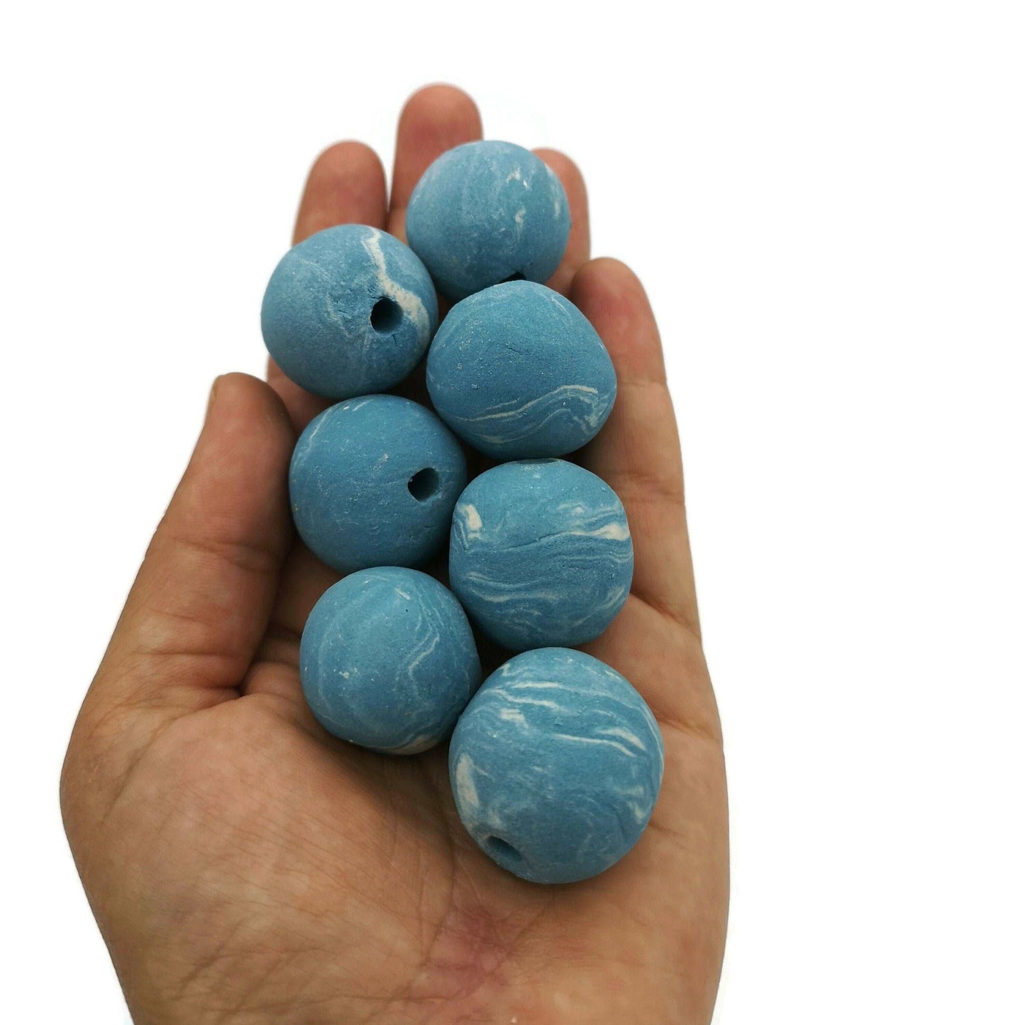 1Pc Extra Large Ceramic Beads For Jewelry Making, Clay Beads Trending Now, Handmade Ceramics Macrame Beads, Large Hole Round Bubblegum Bead