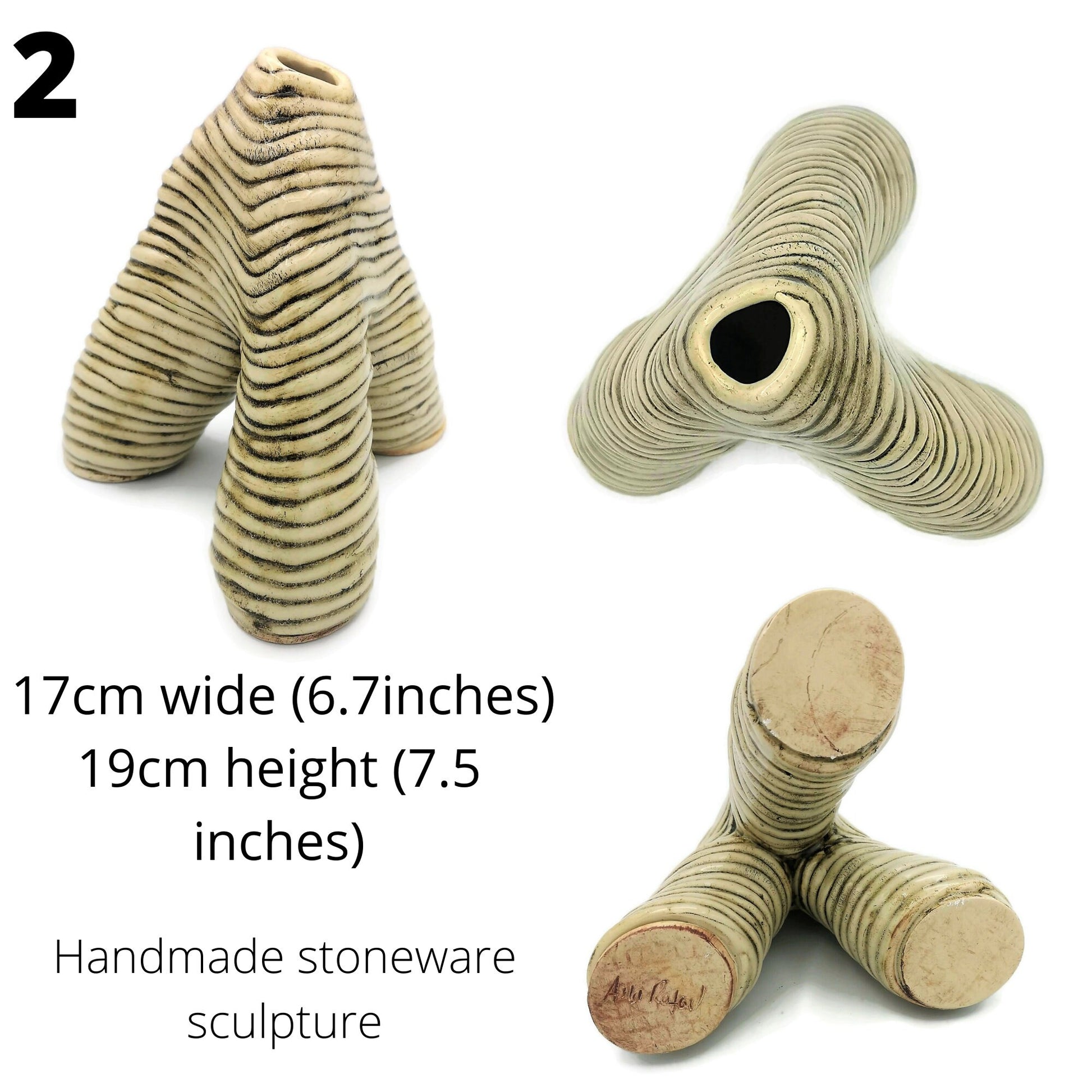 Handmade Ceramic Sculpture, Contemporary Art Abstract, Textured Sculptural Vase For Table, Mid Century Modern Sculpture, Custom Wedding Gift - Ceramica Ana Rafael