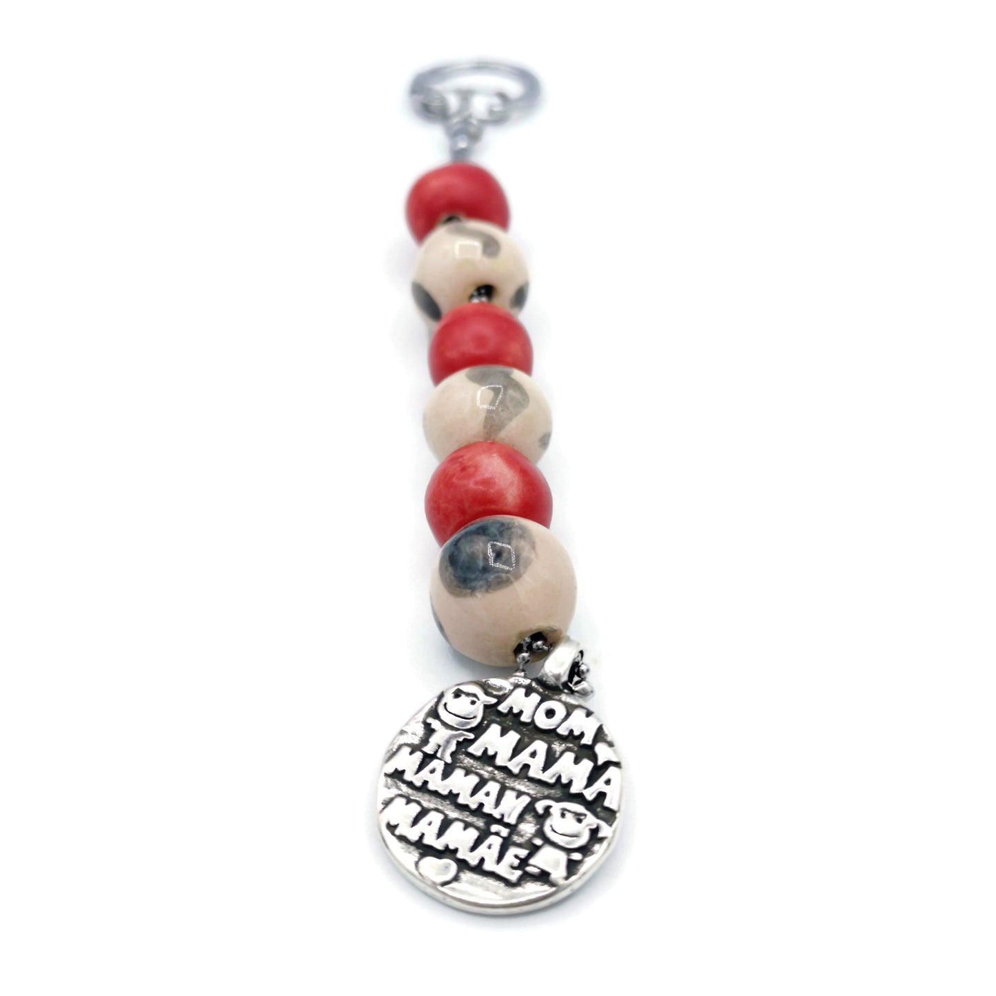 Handmade Ceramic Mom Keychain Accessories, Aesthetic Best Gifts For Her, New Mom Gift For Women, Clay Step Mom Gift - Ceramica Ana Rafael