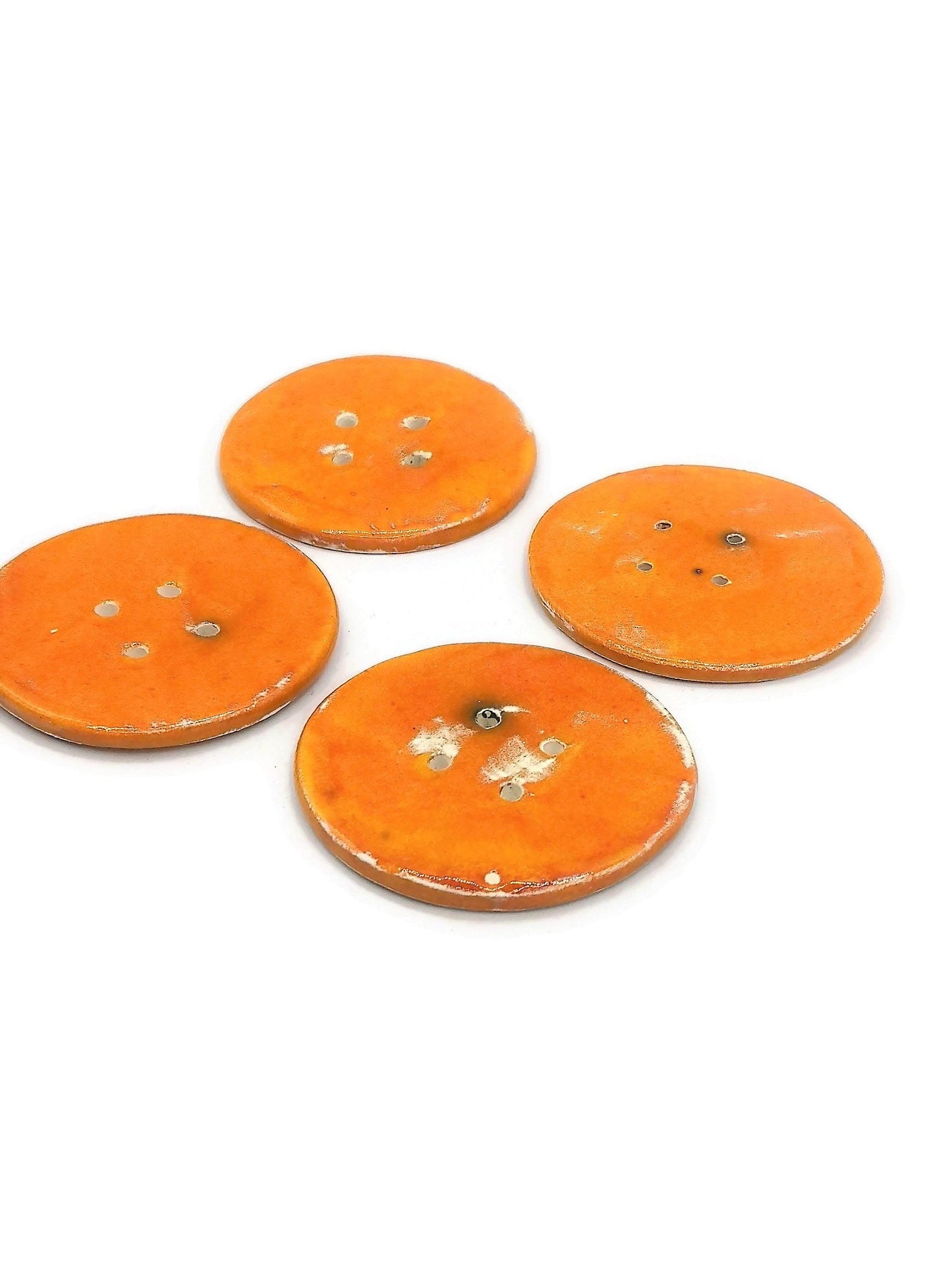 1Pc 65 mm Giant Sewing Buttons, Decorative Novelty Extra Large Buttons for Crafts, Handmade Ceramic Coat Button, Jumbo Orange Button - Ceramica Ana Rafael