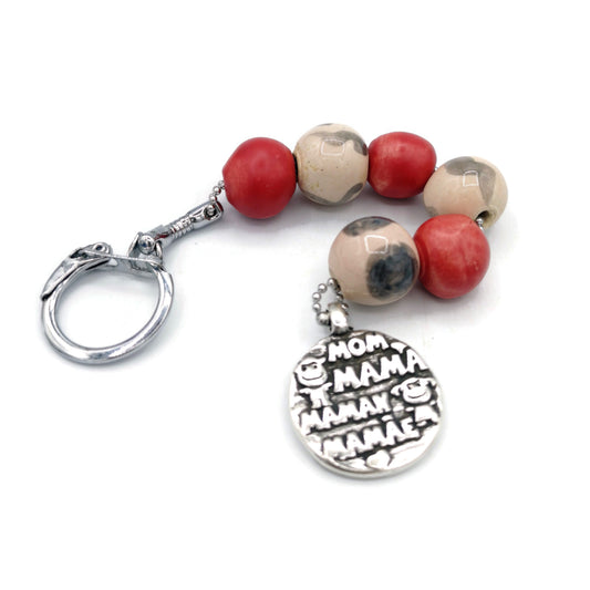 Handmade Ceramic Mom Keychain Accessories, Aesthetic Best Gifts For Her, New Mom Gift For Women, Clay Step Mom Gift - Ceramica Ana Rafael