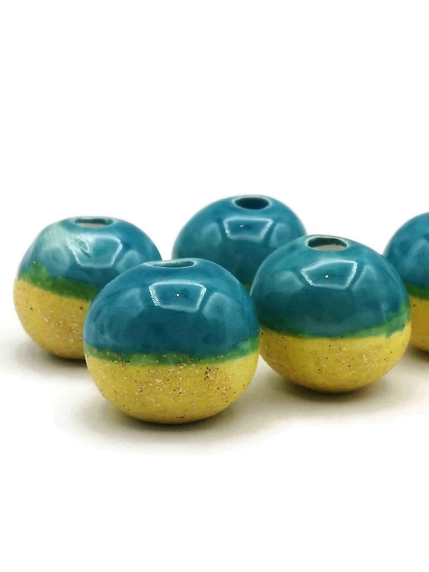 1Pc 40mm Extra Large Handmade Ceramic Macrame Beads, 10mm Large Hole Clay Beads, Unique Chunky Jewelry Making Supplies, Focal Point Beads - Ceramica Ana Rafael