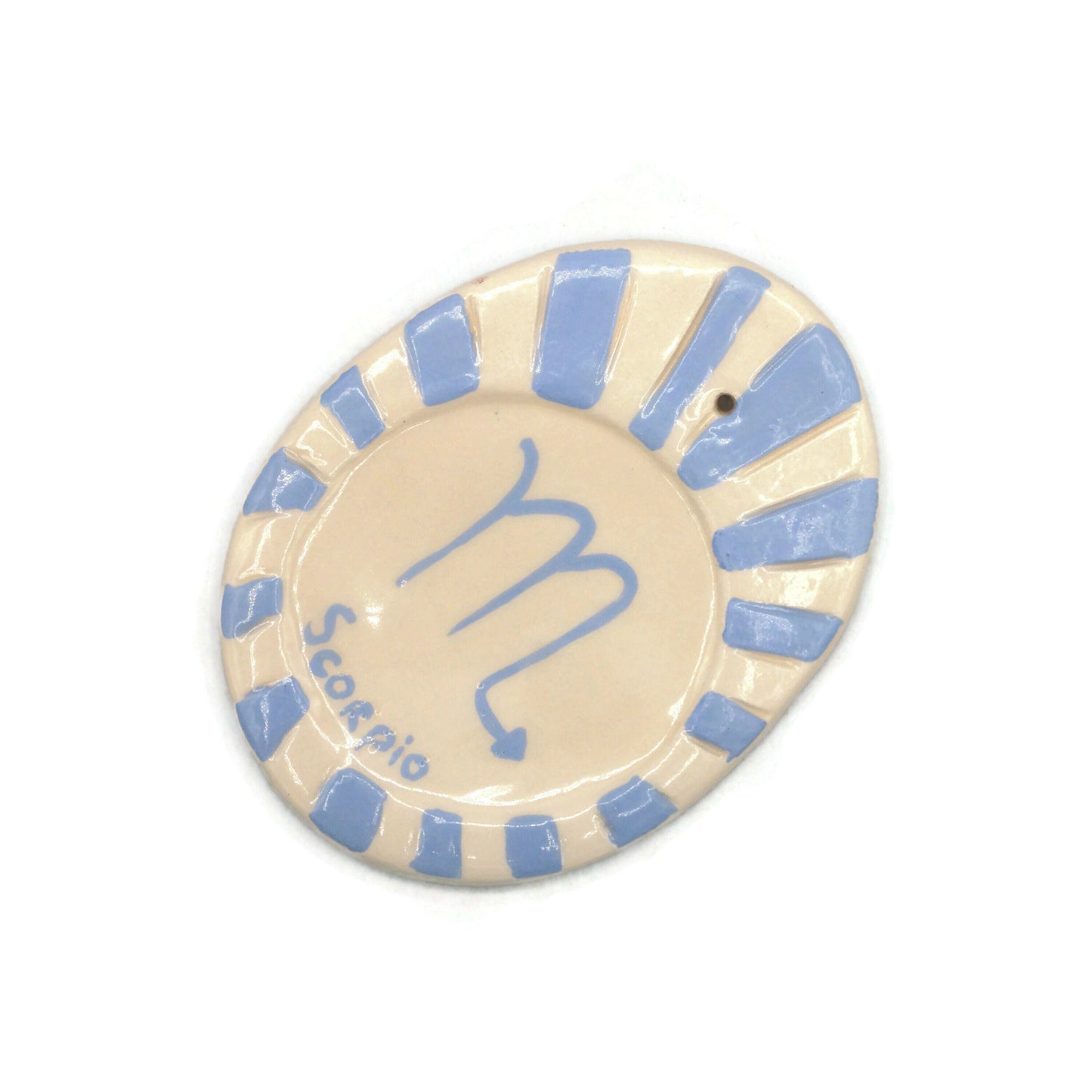 Handmade Ceramic Blue Scorpio Incense Stick Burner for Her, Zodiac Cone Incense Holder, Birthday Gift for Women, 9th Anniversary Gift Idea - Ceramica Ana Rafael