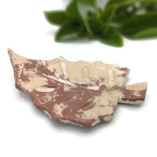 Ceramic Leaf Draining Soap Dish, Pottery Soap Dish, Soap Tray, Soap Saver, Clay Dish, Bar Soap Holder, Plant Dad Gift - Ceramica Ana Rafael