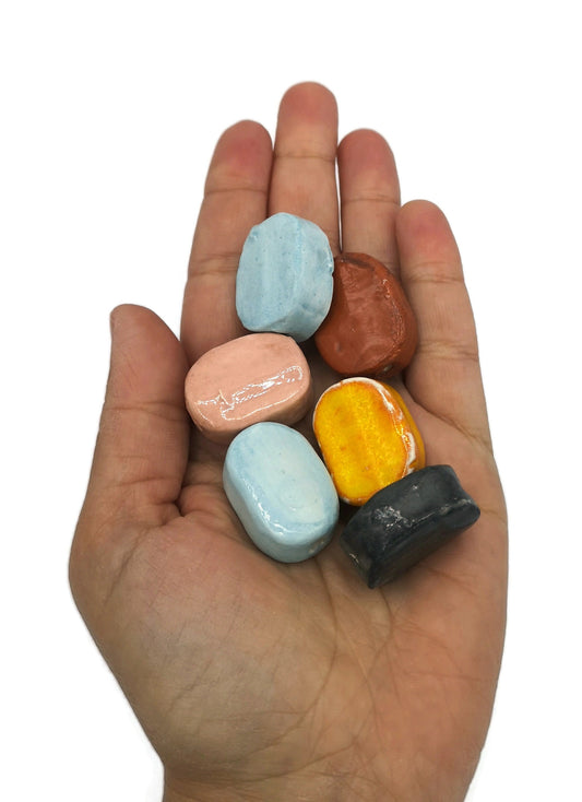 6Pc Assorted Ceramic Beads For Jewelry Making, Handmade Ceramic Unique Beads, Large Oval Macrame Beads 2mm Hole - Ceramica Ana Rafael