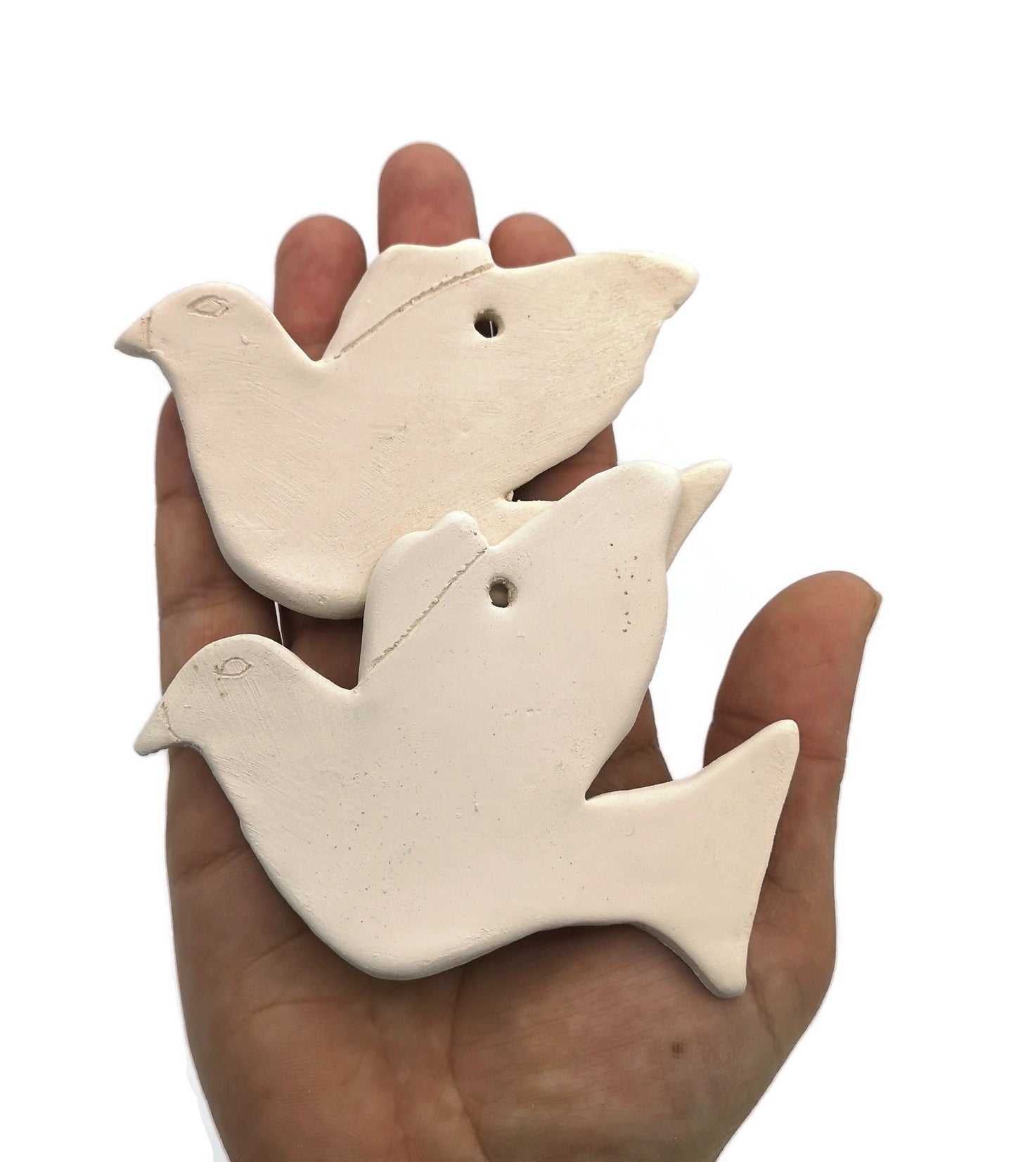White Ceramic Dove Ready To Paint, Unpainted Ceramic Bisque Bird Wall Hanging, Custom Mourning Dove For Memorial, Christmas Ornaments - Ceramica Ana Rafael