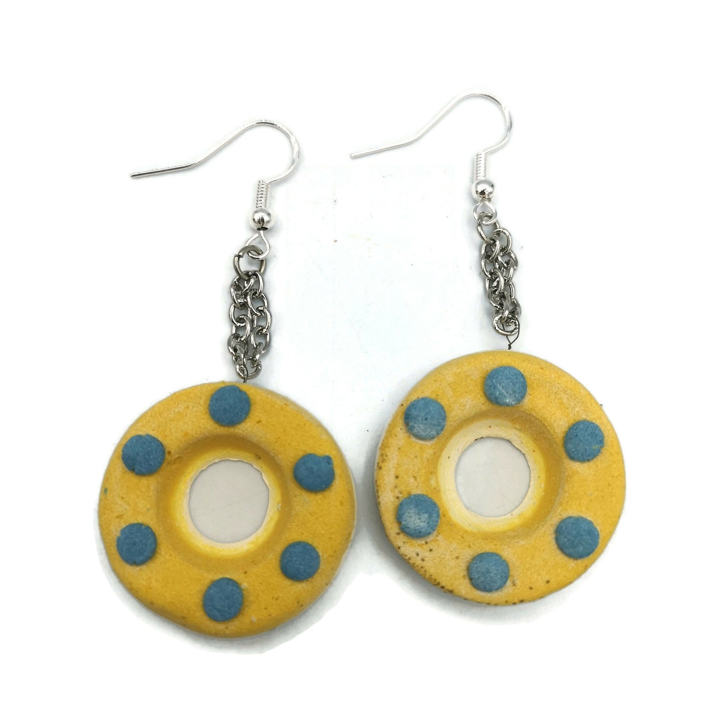 GEOMETRIC EARRINGS, DESIGNER Dangle Earrings For Her, Mom Birthday Gift From Daughter, Ceramic Dangle Earrings - Ceramica Ana Rafael