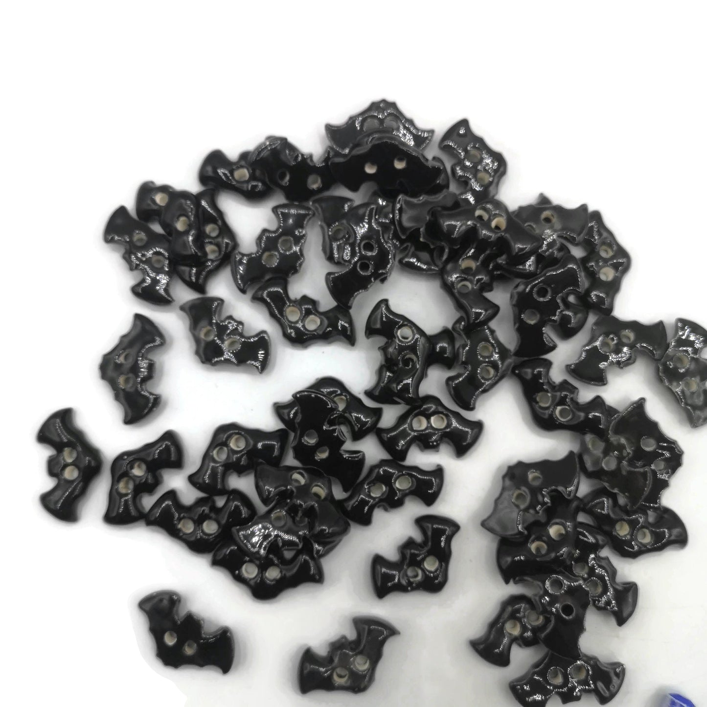 3Pcs Handmade Ceramic Black Bat Sewing Buttons For Halloween Costumes or Home Decor, Extra Large Novelty Accessories For Clothing Finishes - Ceramica Ana Rafael