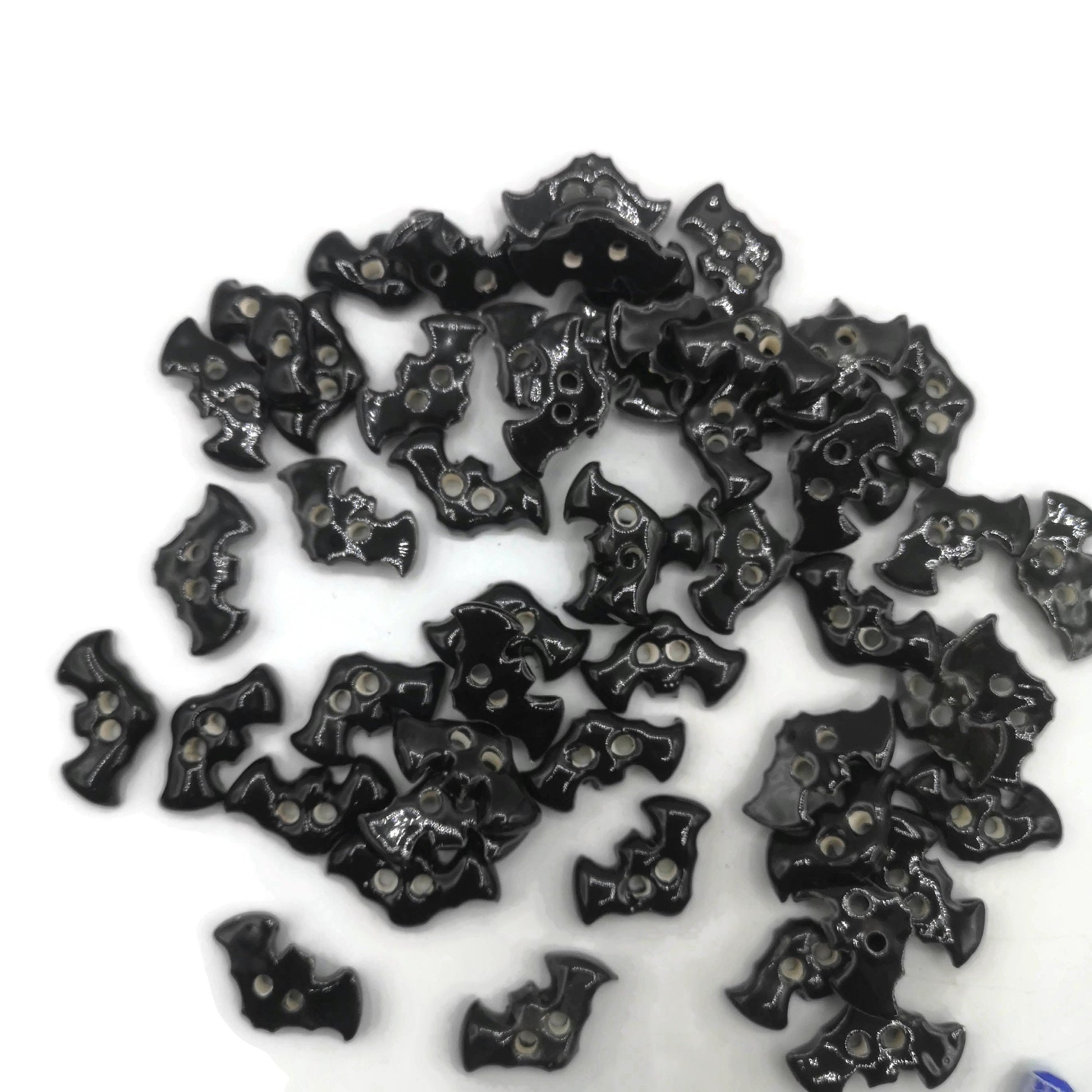 3Pcs Handmade Ceramic Black Bat Sewing Buttons For Halloween Costumes or Home Decor, Extra Large Novelty Accessories For Clothing Finishes - Ceramica Ana Rafael