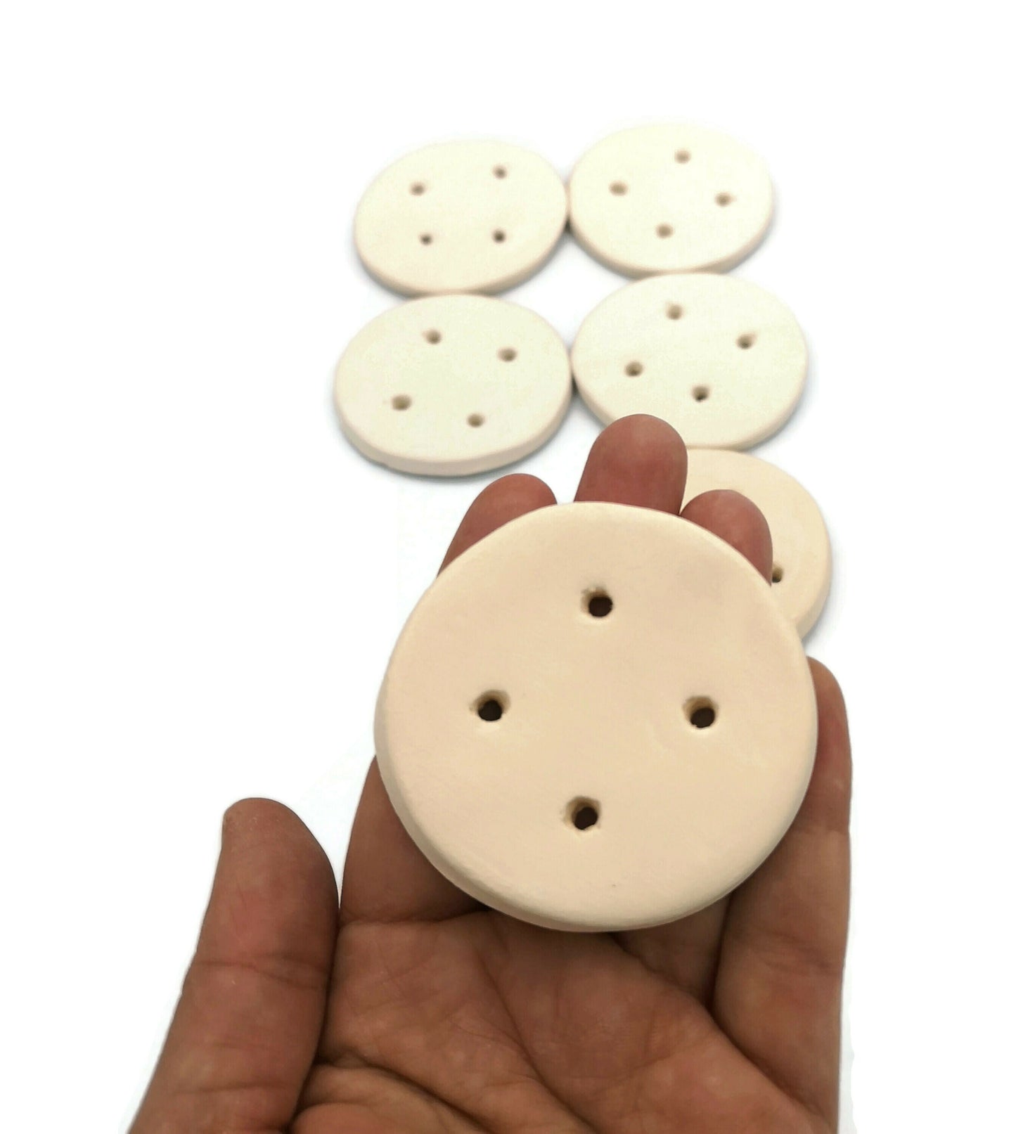 Handmade ceramic Sewing buttons Set, Unpainted Ceramic Bisque ready To Paint, Upholstery Buttons Round Shape, Best Gifts For Her Large Blank - Ceramica Ana Rafael