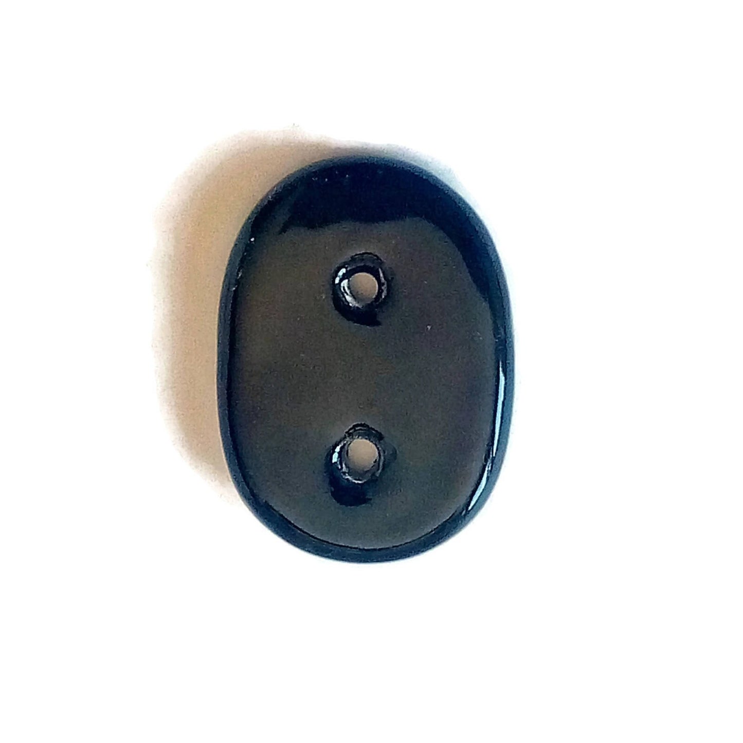 5Pcs 35mm Glossy Black Handmade Ceramic Oval Sewing Buttons, Extra Large Coat Buttons, Fancy Buttons, Clothing Embellishments, best sellers - Ceramica Ana Rafael