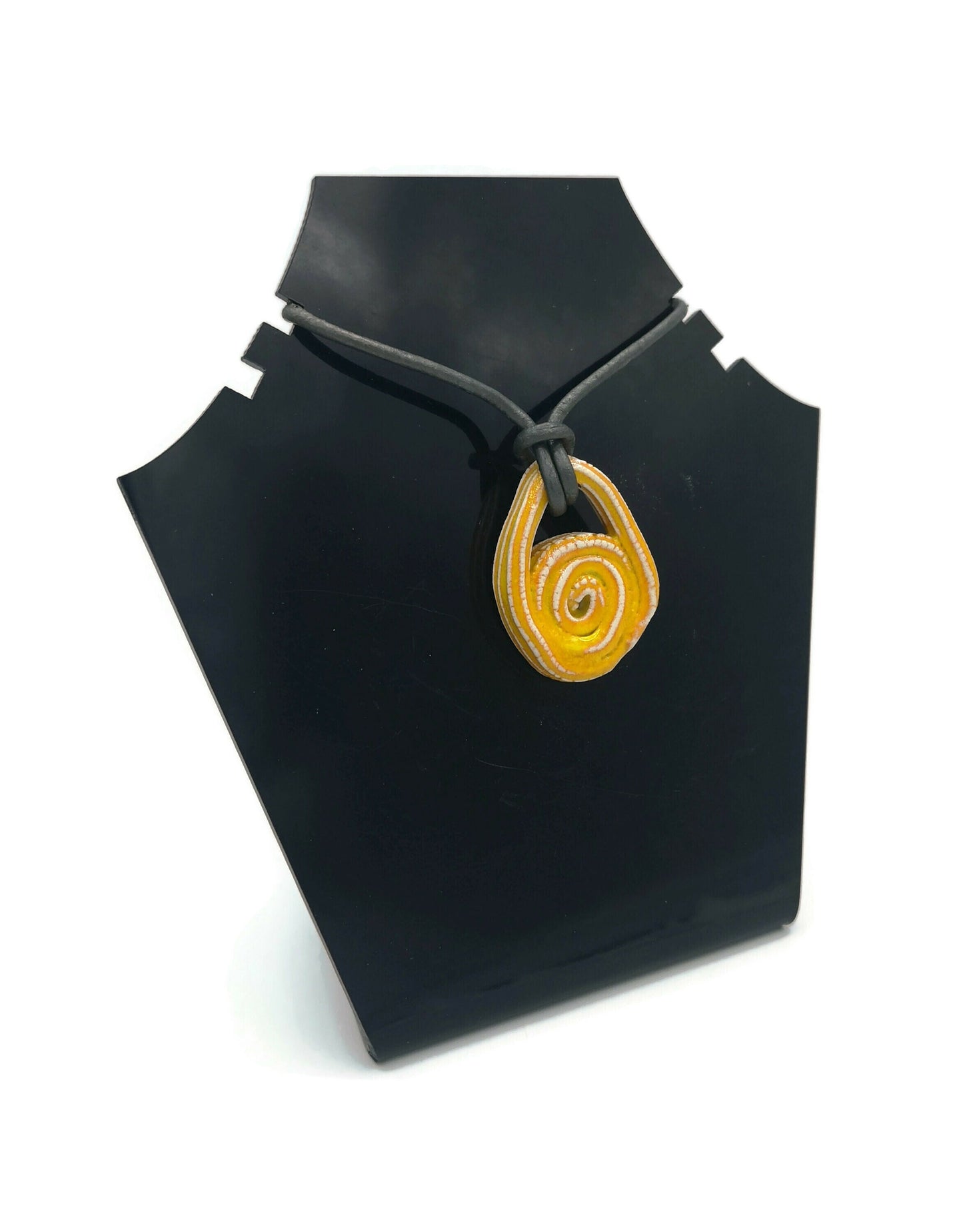 YELLOW CLAY CHARMS, Modern Necklace Pendant For Jewelry Making, Irregular Shaped Handmade Decorative Pendant Eclectic, Unique Gift For Mom - Ceramica Ana Rafael