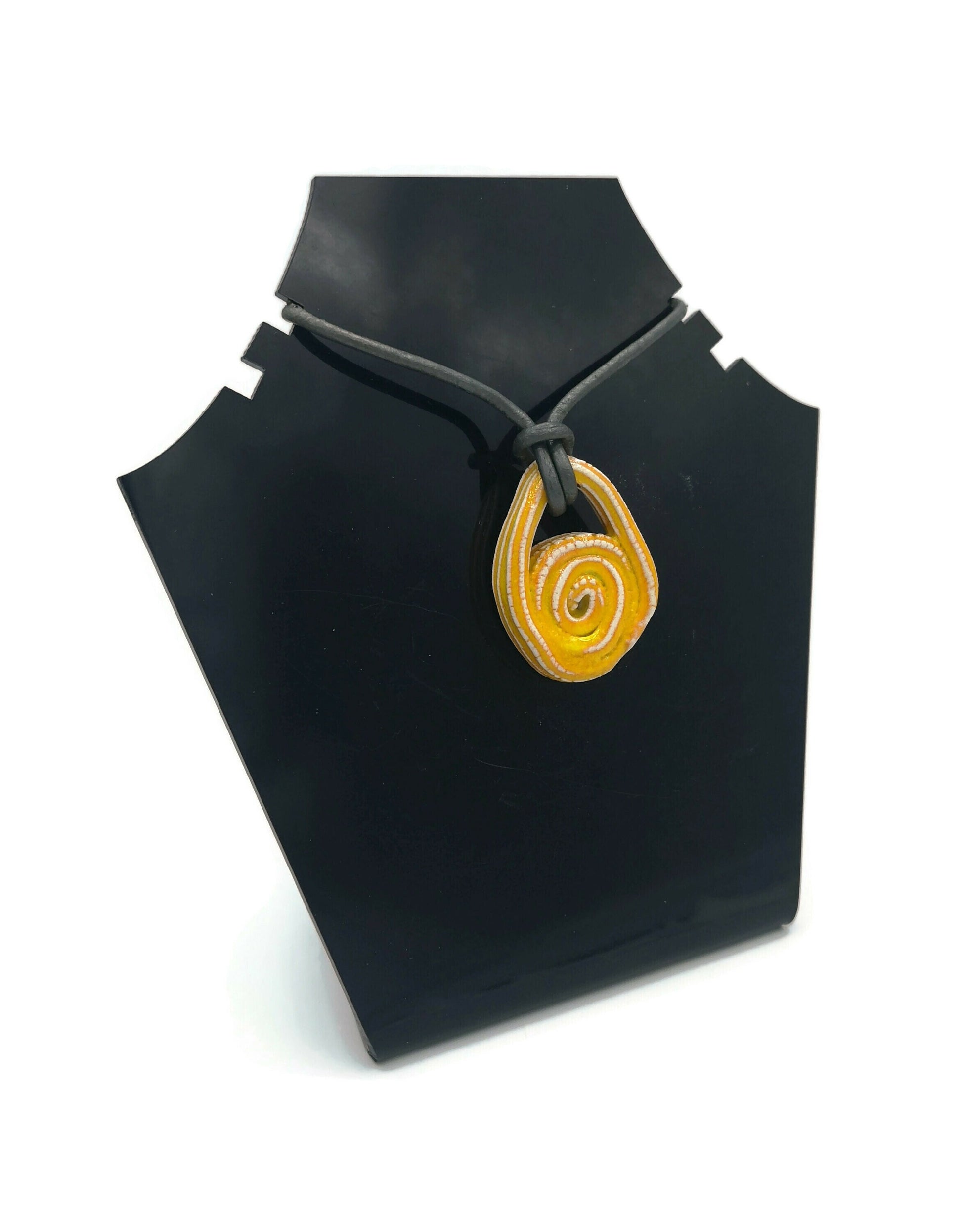 YELLOW CLAY CHARMS, Modern Necklace Pendant For Jewelry Making, Irregular Shaped Handmade Decorative Pendant Eclectic, Unique Gift For Mom - Ceramica Ana Rafael