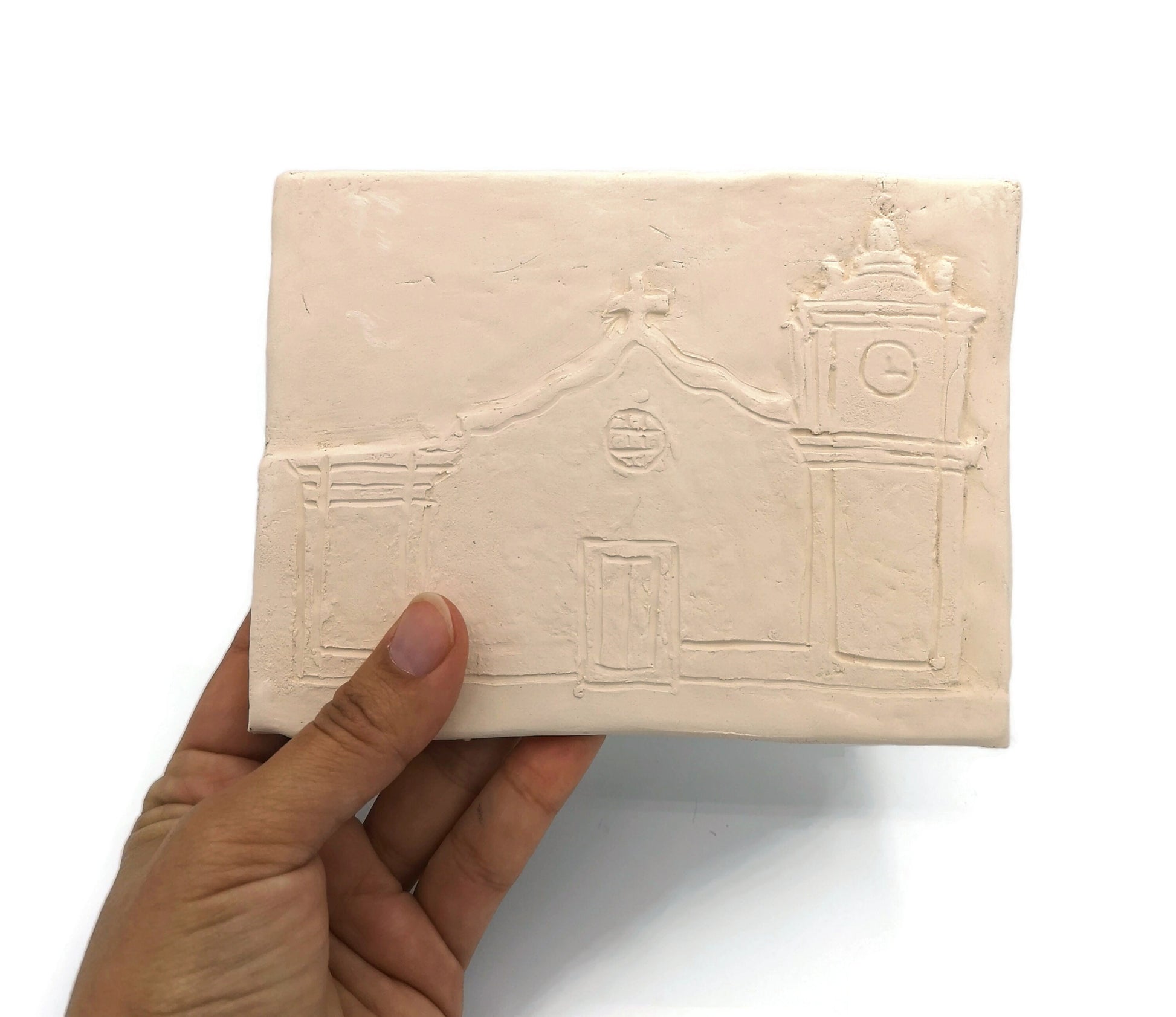 BLANK CERAMIC TILES, Portuguese Church high relief Tile, Decorative Art Tiles U Paint, Unpainted Ceramic Bisque Ready To Paint - Ceramica Ana Rafael