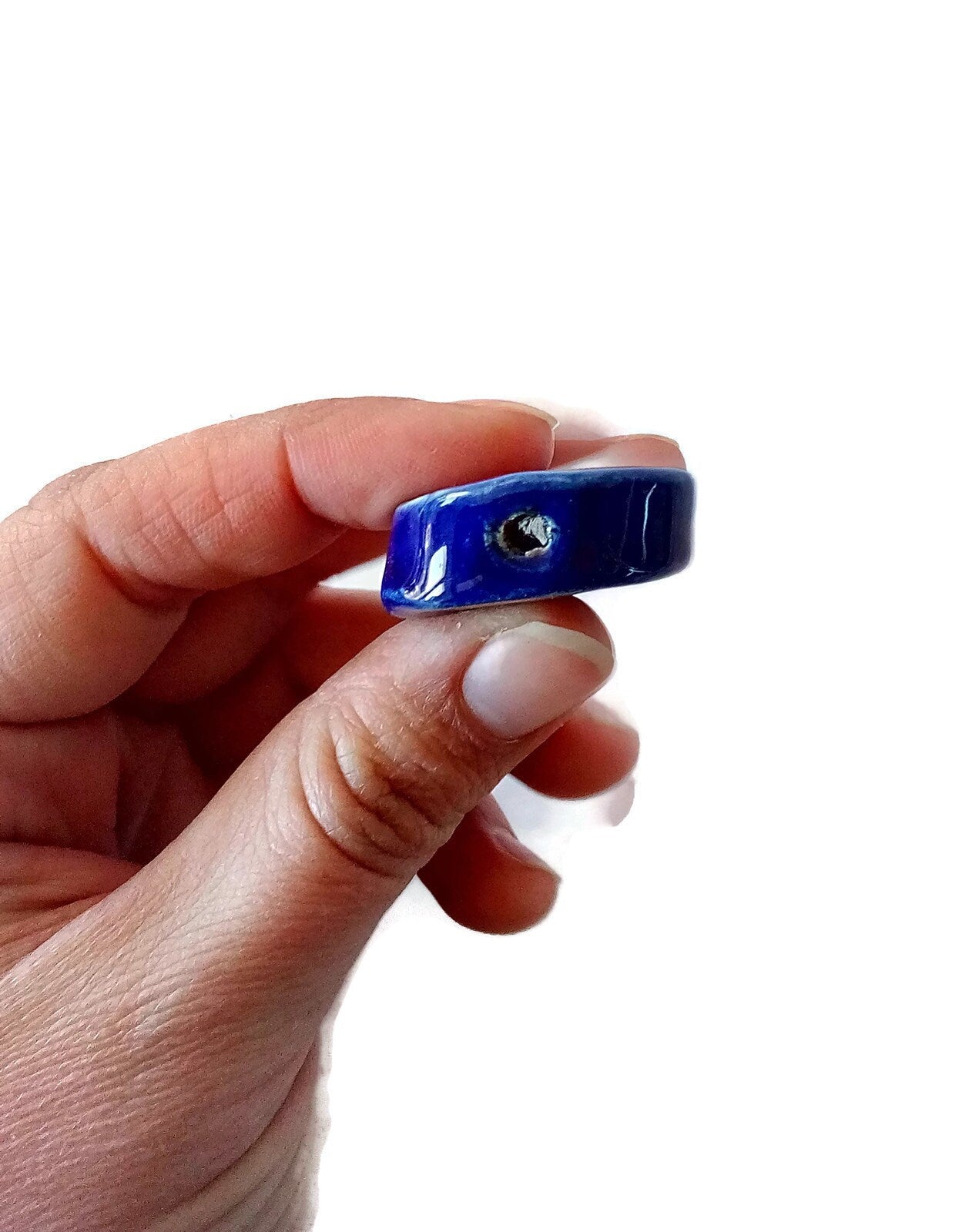 RONDELLE BEAD, CERAMIC Beads, Set of 6 Assorted Jewelry Making Beads 2 mm hole, Clay Beads - Ceramica Ana Rafael