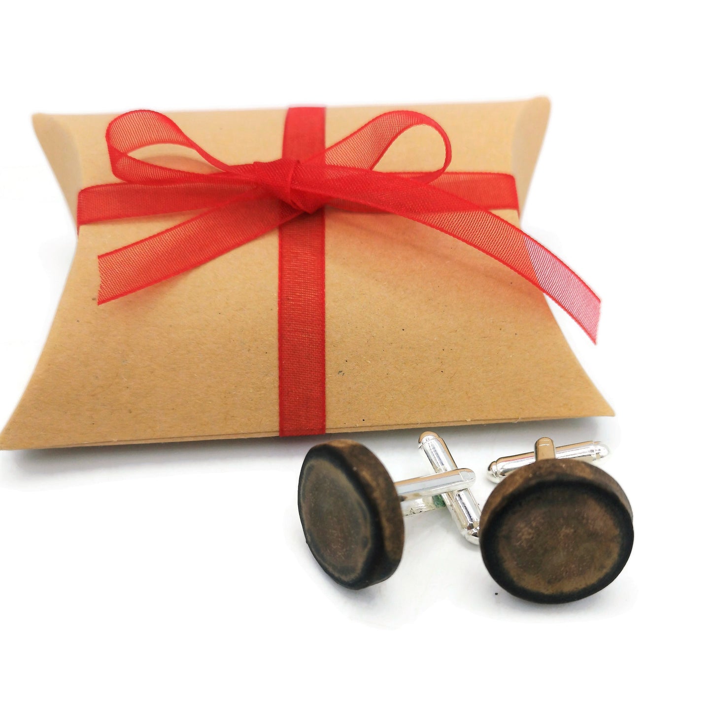 Handmade Ceramic Gold Cufflinks For Men, Porcelain 9th Anniversary Gift For Husband, Dad Fathers Day Gift Idea, Best Birthday Gifts For Him - Ceramica Ana Rafael