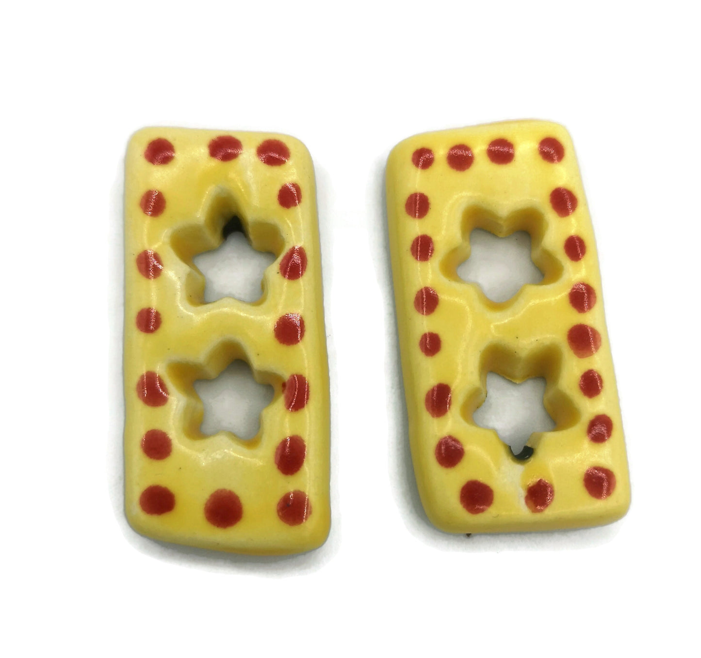 Coat Buttons Large, 2 Pcs Antique Look Sewing Supplies And Notions, Handmade Ceramic Beads Best Gifts For Her - Ceramica Ana Rafael