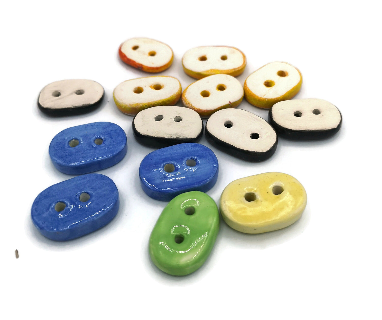 Set Of 14 Unique Sewing Buttons, Elegant Upholstery Buttons, Sewing Supplies And Notions For Crafts Cute Lot For Jewelry Making - Ceramica Ana Rafael
