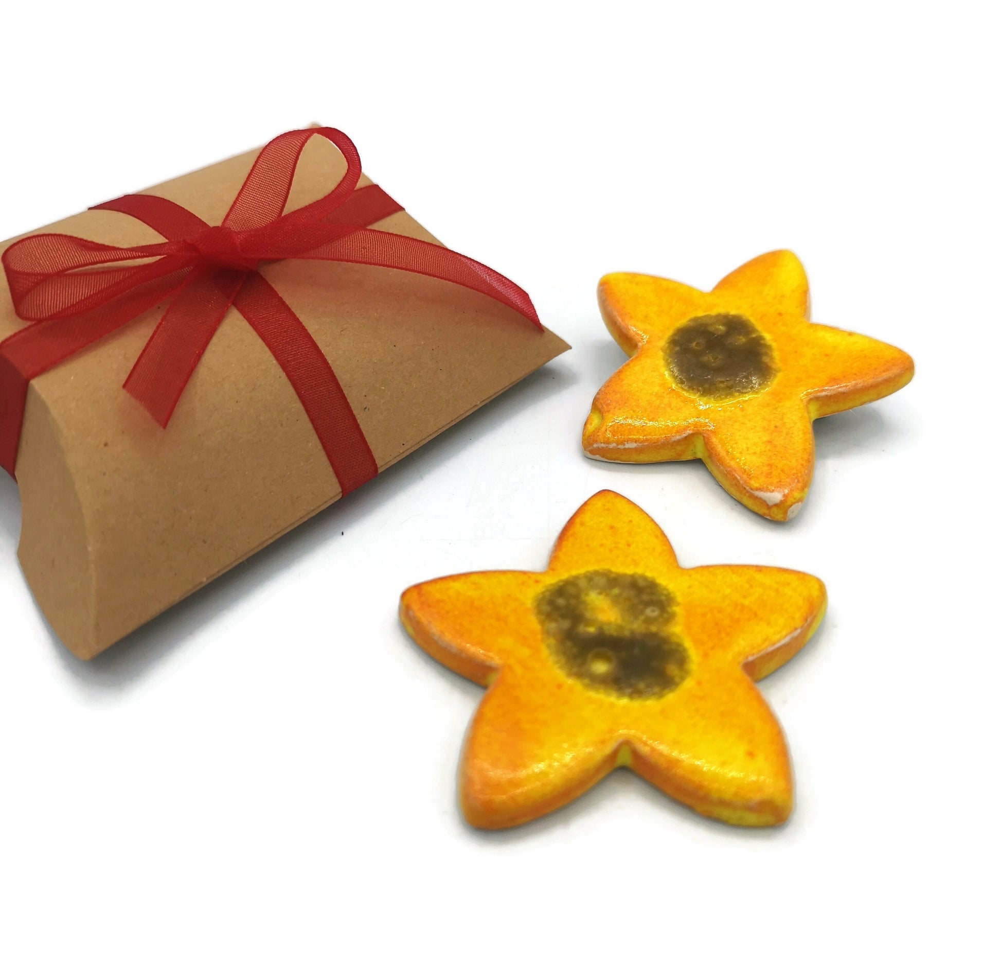 Yellow Sunflower Pin For Women, Handmade Ceramic Scarf Brooch, Best Sellers Mothers Day Gift For Grandma, Artisan Clay Jewelry Ready To Ship - Ceramica Ana Rafael