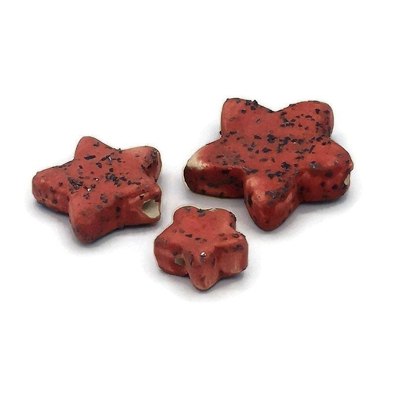 1Pc Handmade Cermic Star Beads, Unique Large Macrame Beads, Jewelry Making Clay Beads, Big Decorative Porcelain Beads - Ceramica Ana Rafael