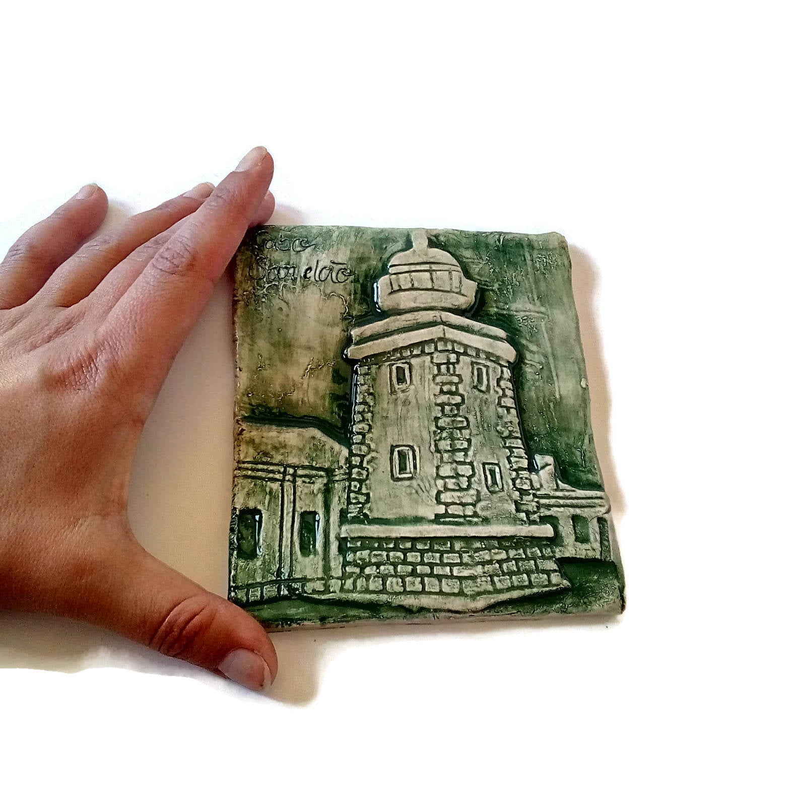 HANDMADE CERAMIC TILES, Lighthouse Wall Hanging Tiles, Portuguese pottery office wall decor Best Gifts For Him, Housewarming Gift First Home - Ceramica Ana Rafael