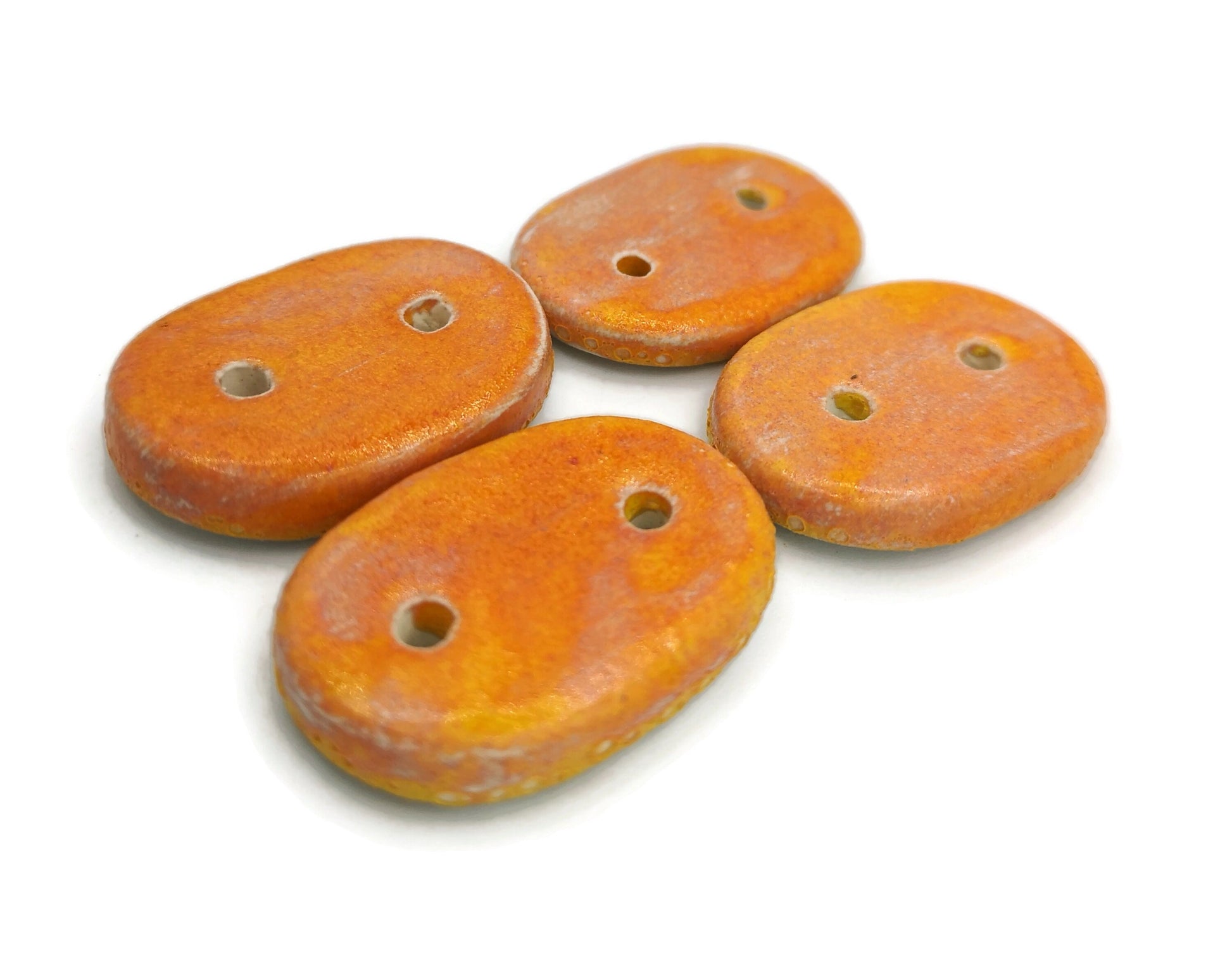 Decorative Sewing Buttons Flat Back 2 Holes, Antique Look Sewing Supplies And notions, Handmade Ceramic Custom Buttons, Large Fancy Buttons - Ceramica Ana Rafael