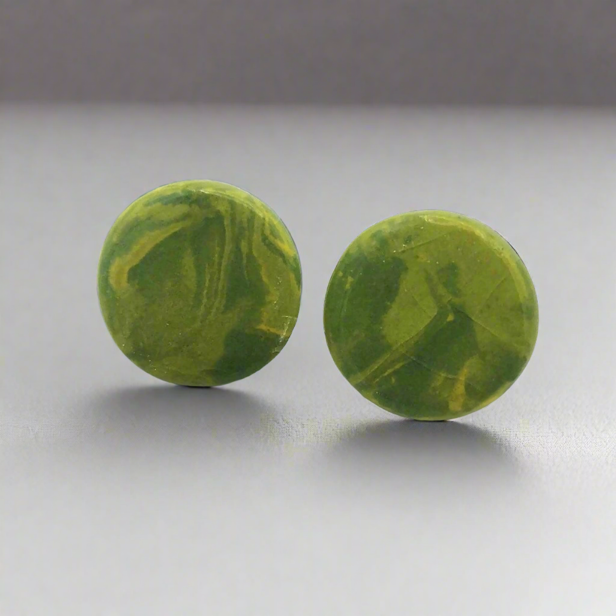 Minimalist Ceramic Earrings - Cute Jewelry, Best Gifts for Her, Dainty Earrings, Mom Birthday Gift, Small Stud Earrings - Marbled Design