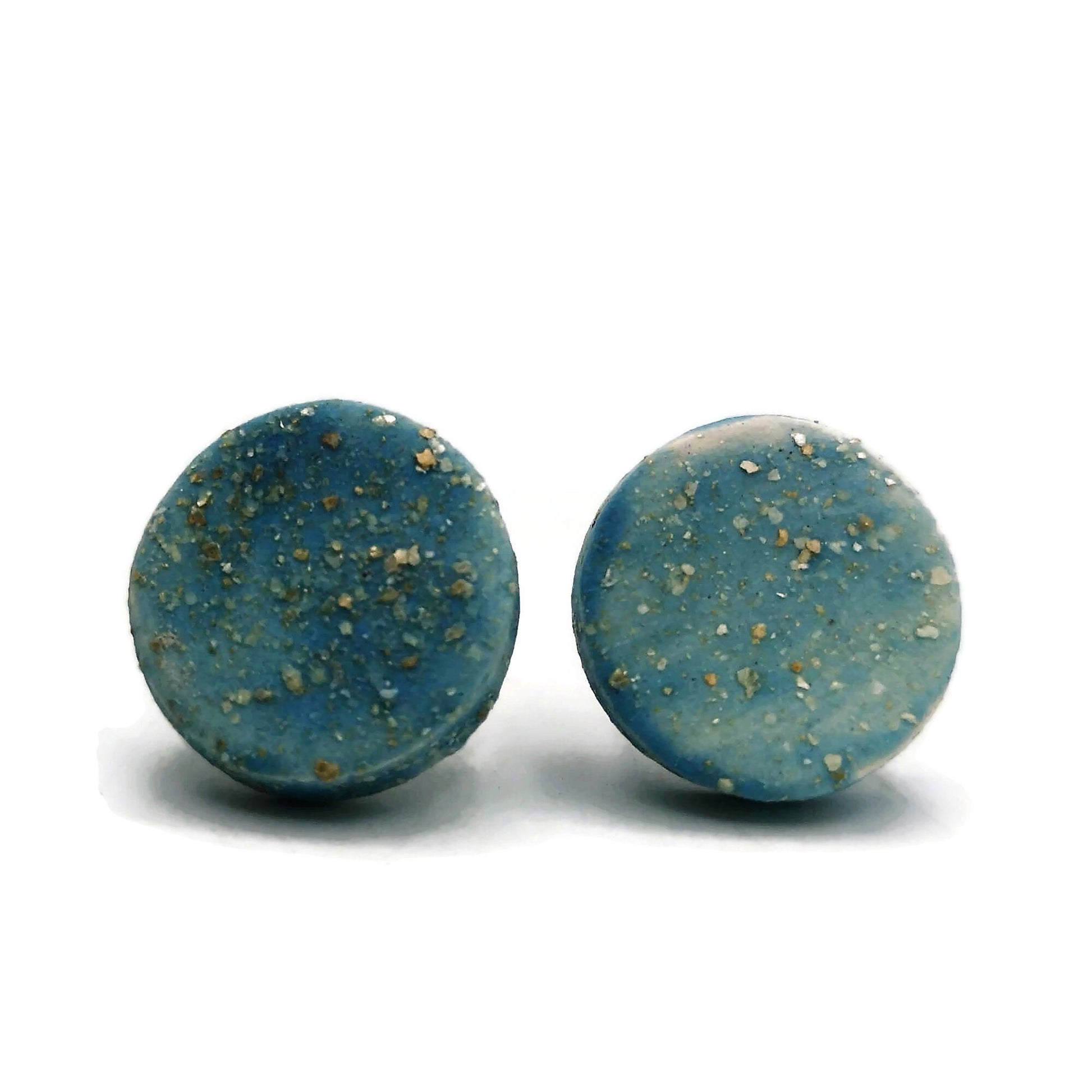 Minimalist Ceramic Earrings, Cute Best Gifts For Her, Dainty Jewelry Mom Birthday Gift From Daughter, Turquoise Blue Small Stud Errings - Ceramica Ana Rafael