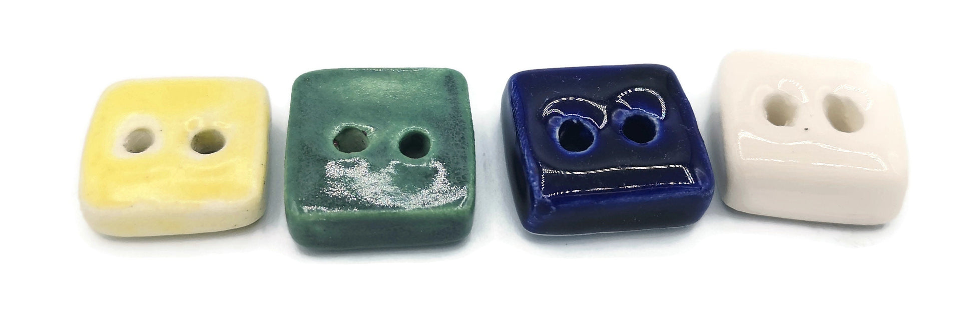 Handmade Ceramic Sewing Buttons, 1 Pc. Square Novelty Buttons For Crafts, Best Selers Custom Buttons, Unique Backpack Buttons Cute Jewelry - Ceramica Ana Rafael