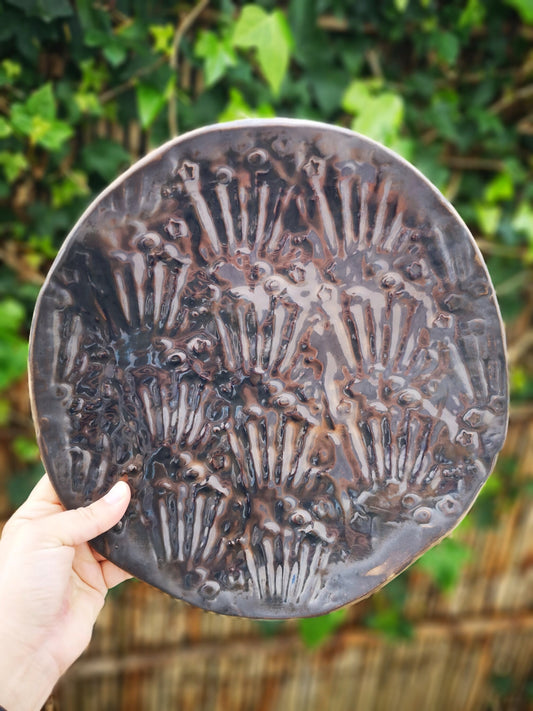 CERAMIC PLATE WALL Decor, Large Serving Plate Dining Room Decor, Unique Dinner Plate, 9th Wedding Anniverssary Gift For Couple, Mom Birthday - Ceramica Ana Rafael