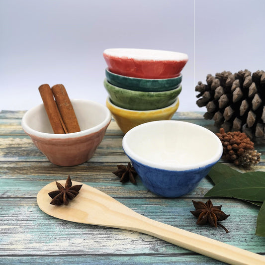 SMALL CERAMIC BOWL Set, Unique Set Of 6 Sauces Bowls, Serving Bowl, Decorative Bowl Gift For Mom, Housewarming Gift First Home - Ceramica Ana Rafael