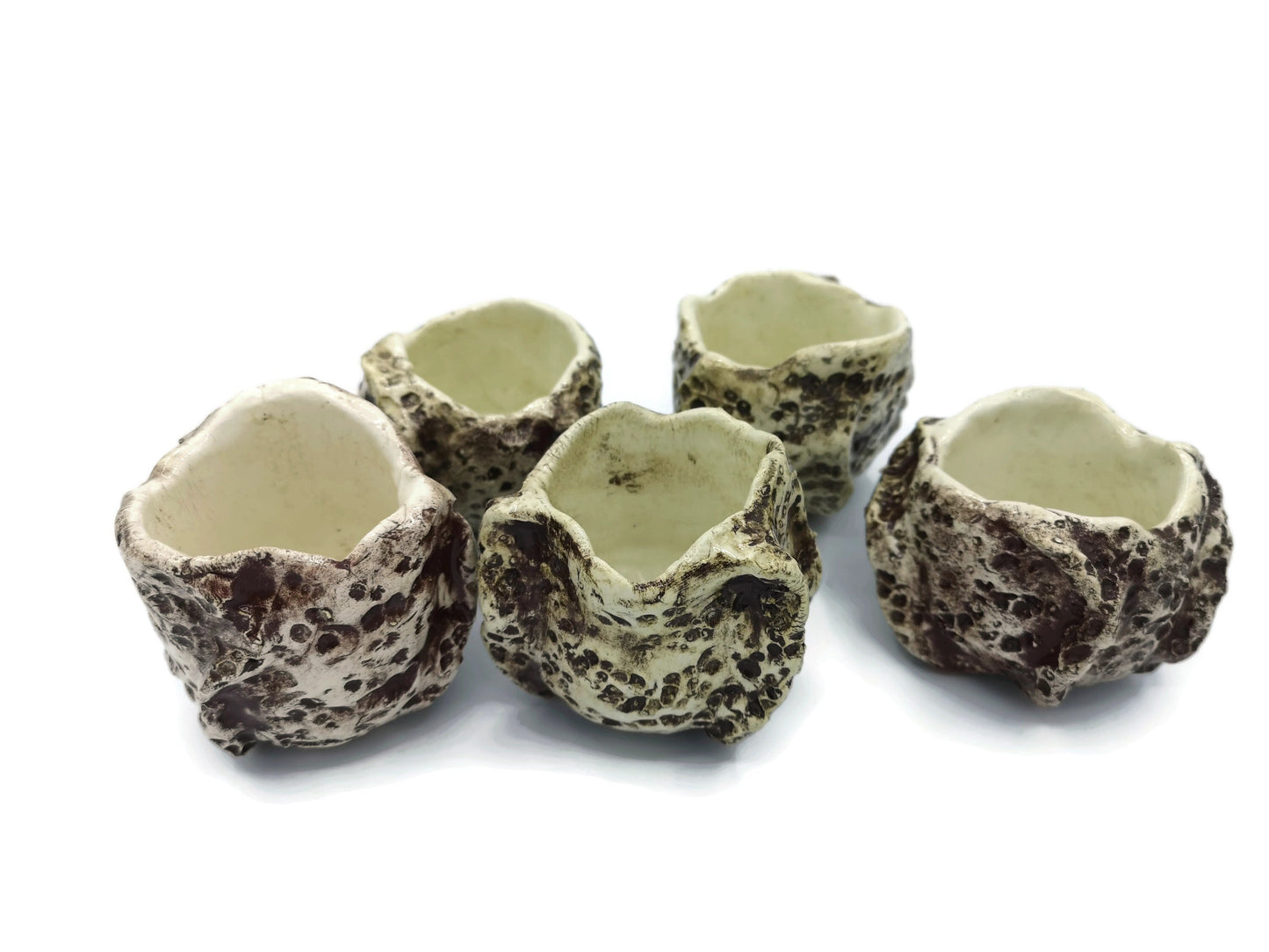 SMALL SUCCULENT POT, Ceramic Cute Vase, Modern Sculptural Textured Cactus Planter For Farmhouse Decor Neutral Small Gifts - Ceramica Ana Rafael