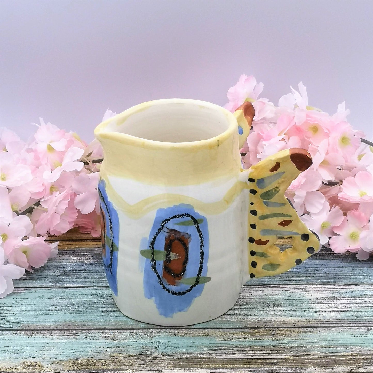 HAND PAINTED PITCHER, Ceramic Vase, Mothers Day Gift From Daughter, Handmade Pottery Vase, Ceramic Water Pitcher, Best Sellers Host Gift - Ceramica Ana Rafael