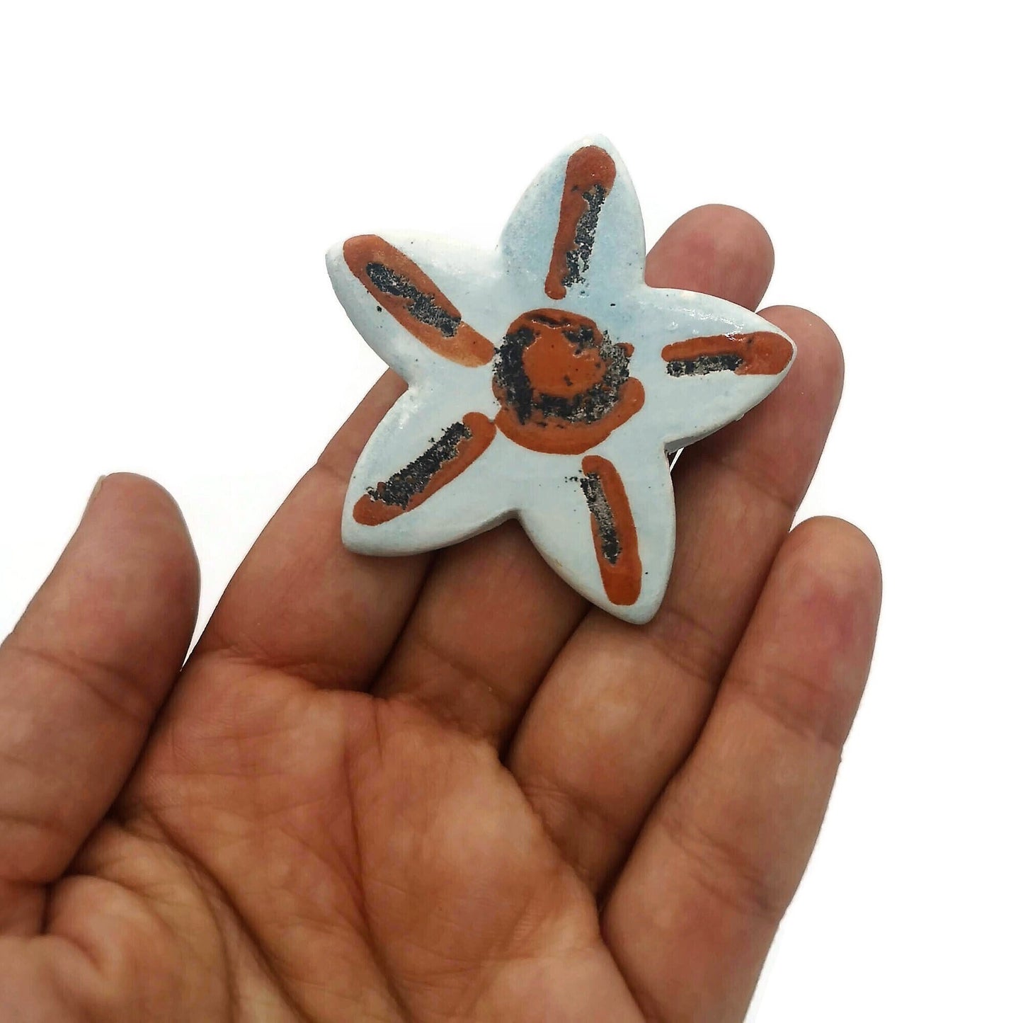 Star Brooch, Celestial Brooch, Ceramic Jewelry Mothers Day Gift For Grandma, Broach Pin Mom Birthday Gift From Daughter - Ceramica Ana Rafael