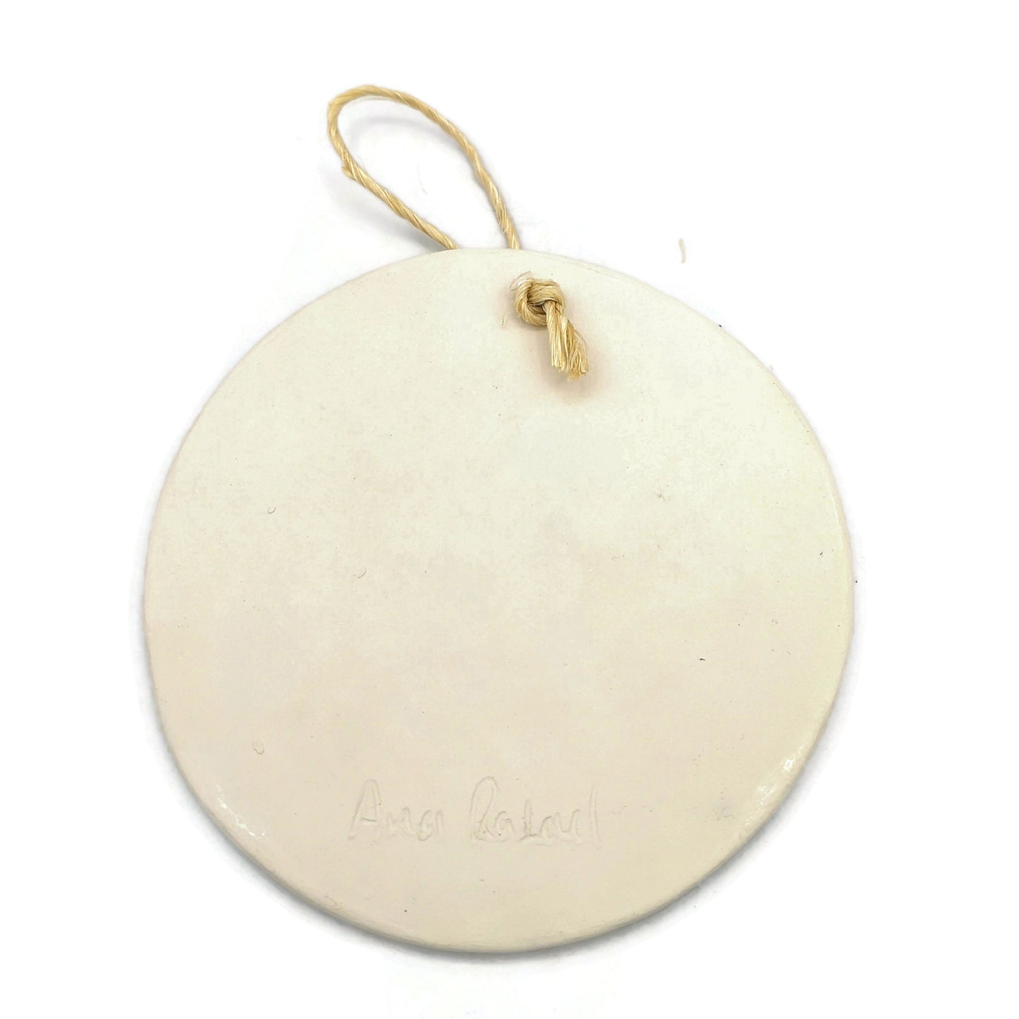 1Pc Red Snowflake Ornament, Handmade Ceramic Wall Hanging Nordic Winter Decor, Chrismas Tree Ornament - Ceramica Ana Rafael