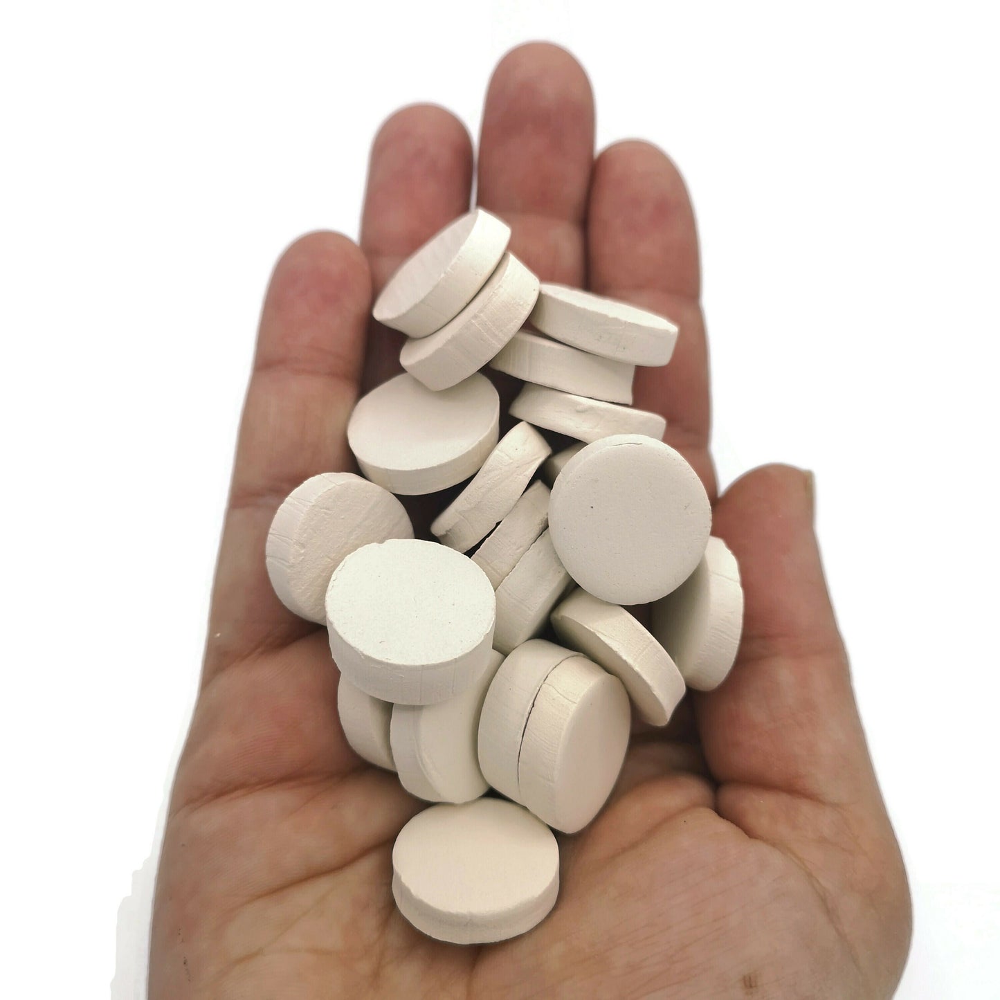 Small Ceramic Round Mosaic Tiles for Crafts, 20 Pcs Blank Tiles, Unpainted Ceramic Bisque Ready To Paint Tiny Tiles - Ceramica Ana Rafael