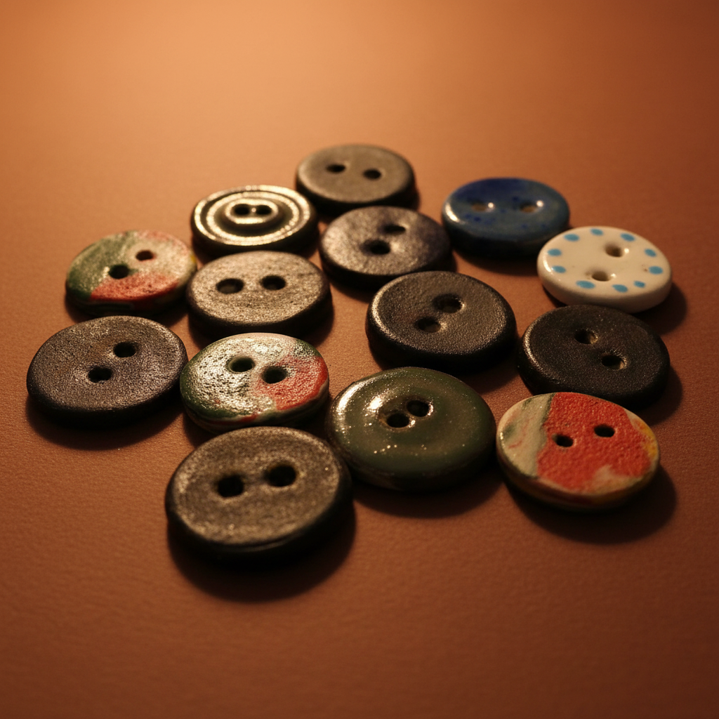 Glazed ceramic buttons for sewing and knitting projects