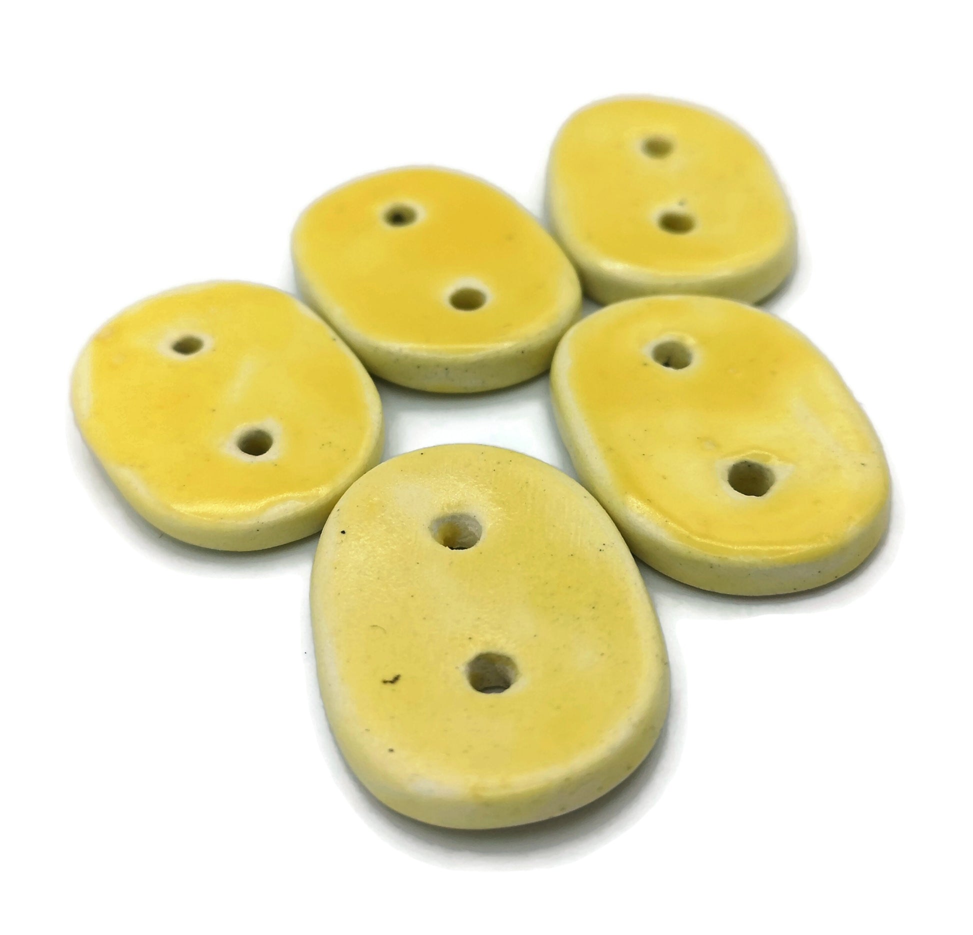 Set Of 5 Sewing Buttons For Crafts, Jewelry Making Novelty Buttons Cute, Handmade ceramic Sewing Supplies And Notions in Clay - Ceramica Ana Rafael