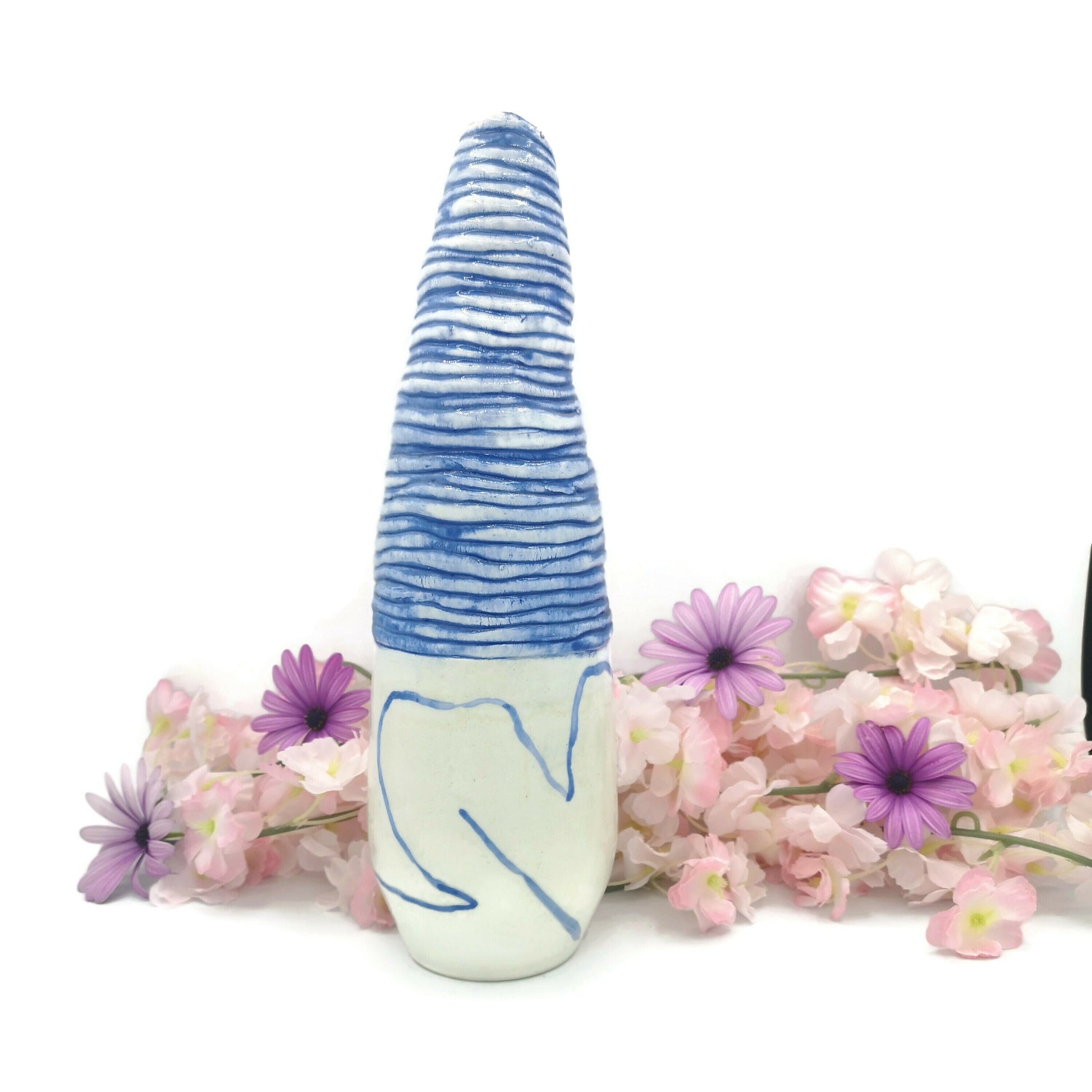 Tall Vase, Large Ceramic Sculptural Vase, 9 Years Wedding Anniversary Gift For Wife, Mom Birthday Gift From Daughter - Ceramica Ana Rafael