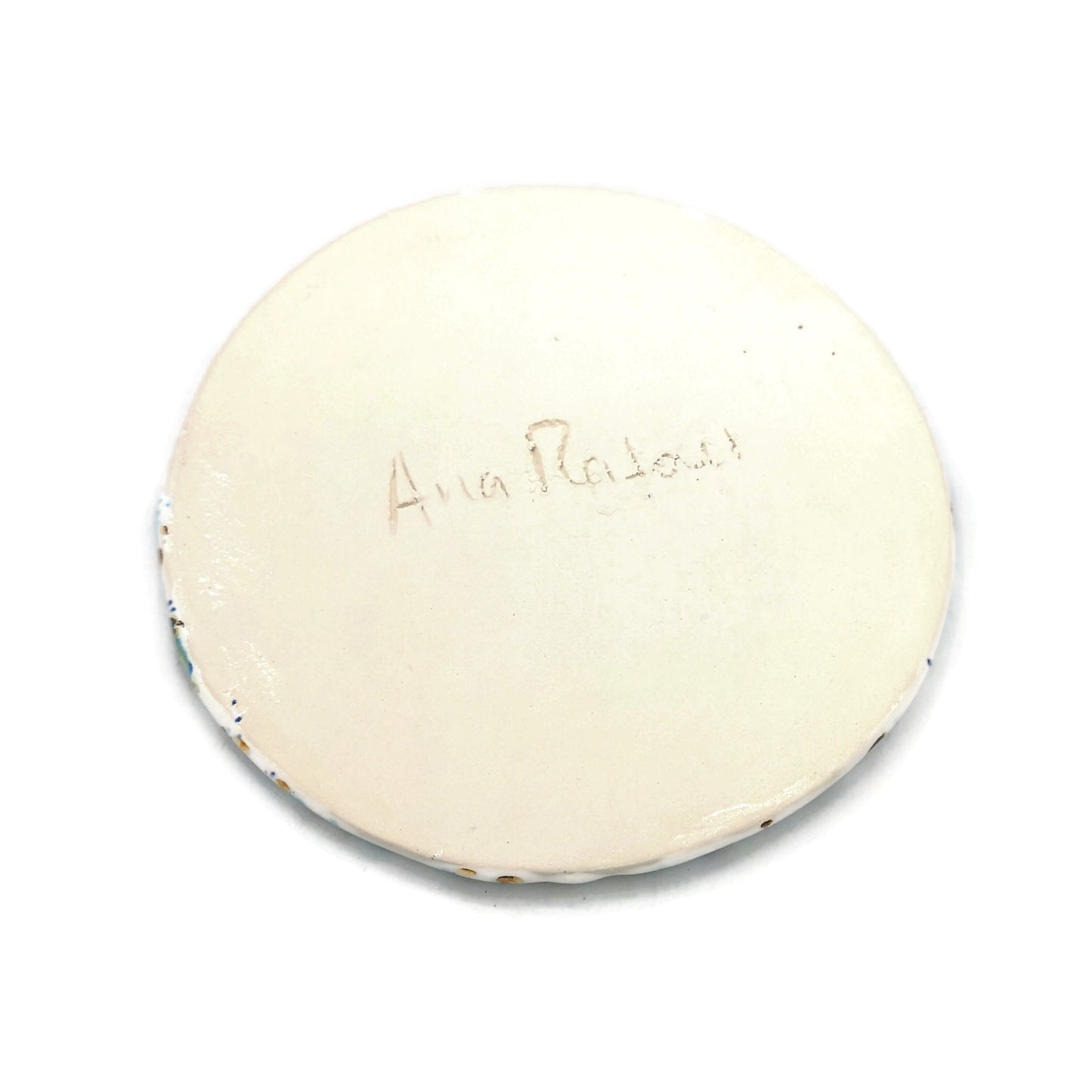 1Pc Large Handmade Ceramic Coasters Round, Funny Office Desk Accessories for Men, Best Gifts For Him, Cute Housewarming Gift First Home - Ceramica Ana Rafael