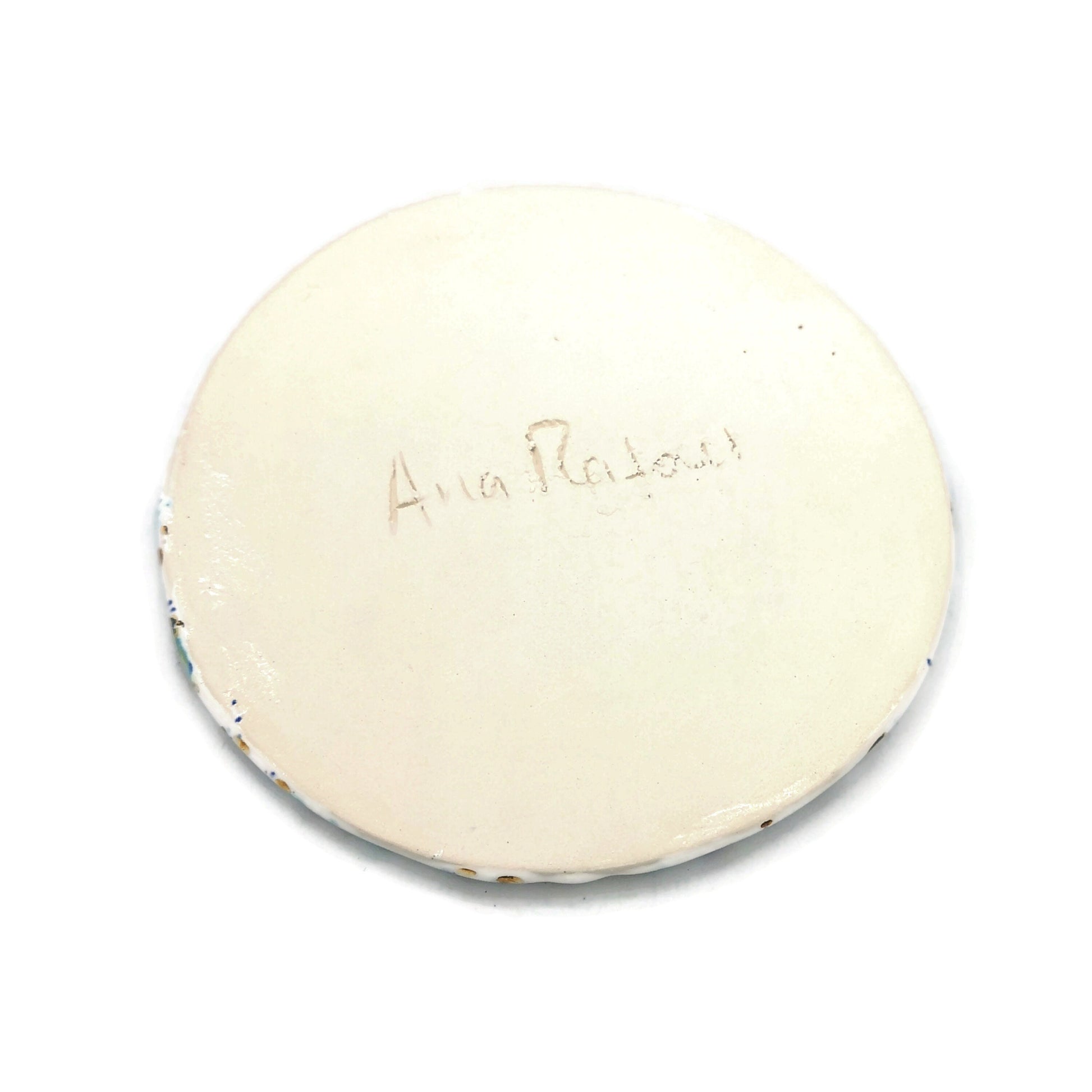 1Pc Large Handmade Ceramic Coasters Round, Funny Office Desk Accessories for Men, Best Gifts For Him, Cute Housewarming Gift First Home - Ceramica Ana Rafael