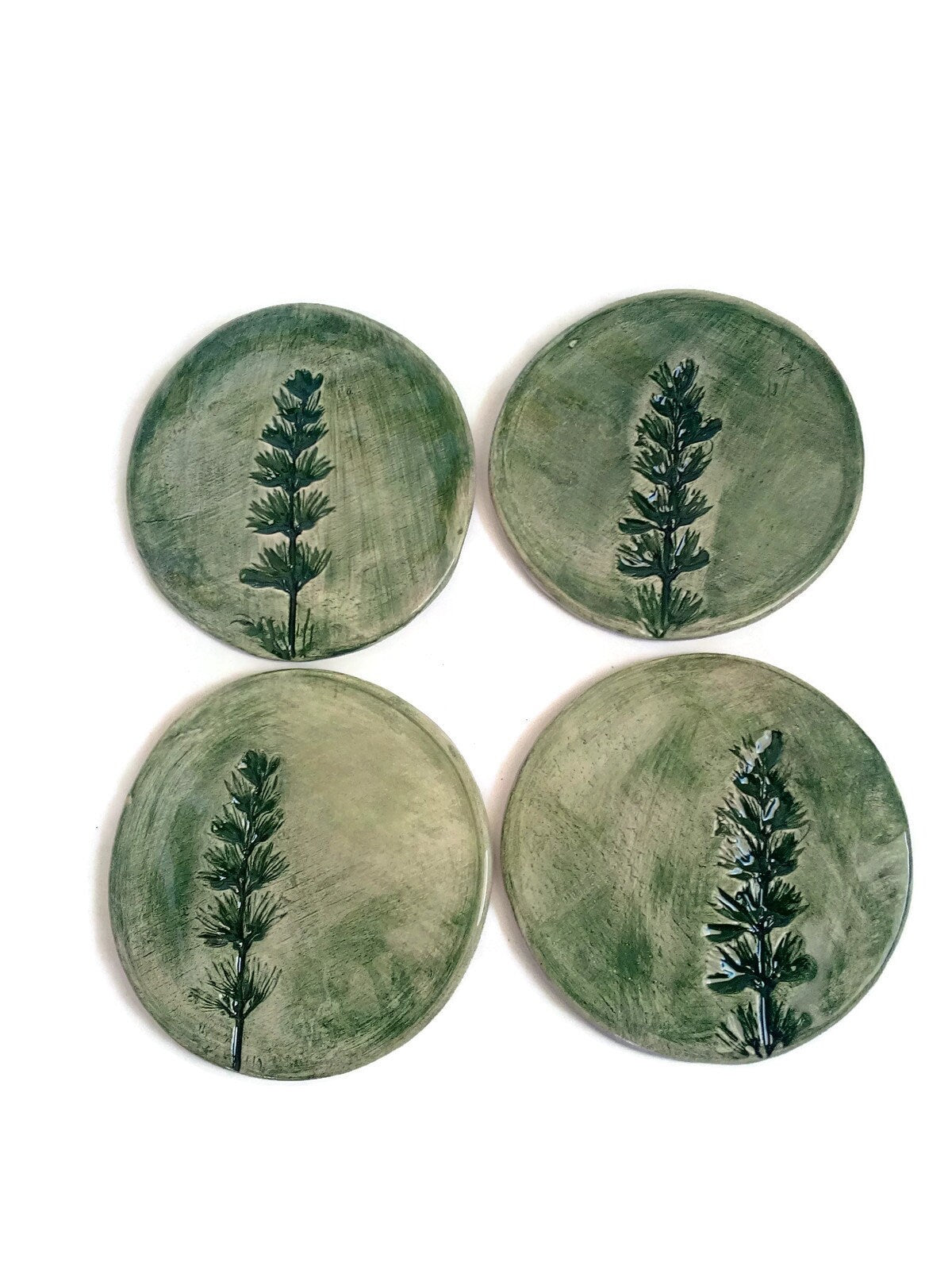 Modern Ceramic Coasters, office desk accessories for women, beer coasters, mom birthday gift, Best Gifts For Her, Botanical Coasters - Ceramica Ana Rafael