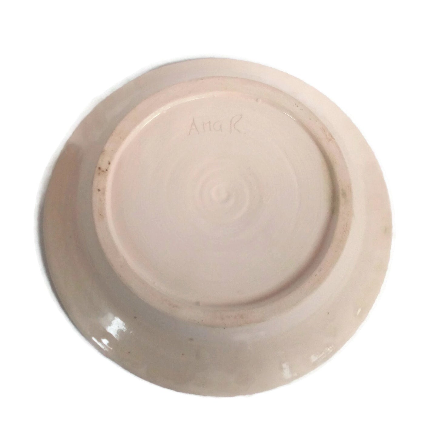 Handmade Ceramic Plate With Unique Hand Painted Calla Lily, Serving Dish, Artisan Portuguese Round Dinner Plate Wall Decor For Display - Ceramica Ana Rafael