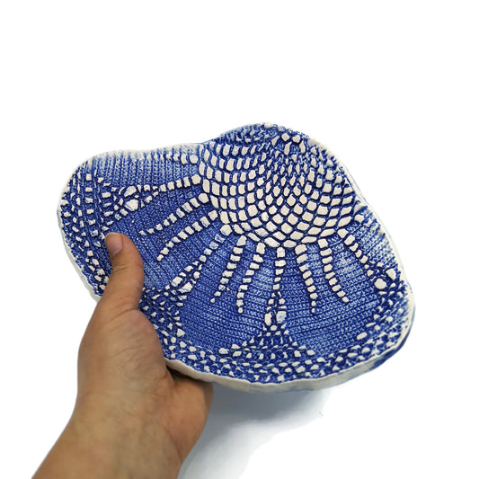 Blue Soap Bar Holder, Small Ceramic Tray, Trinket Clay Soap Ceramic Small Dish For Soap Holder Gift On Christmas For Sister - Ceramica Ana Rafael