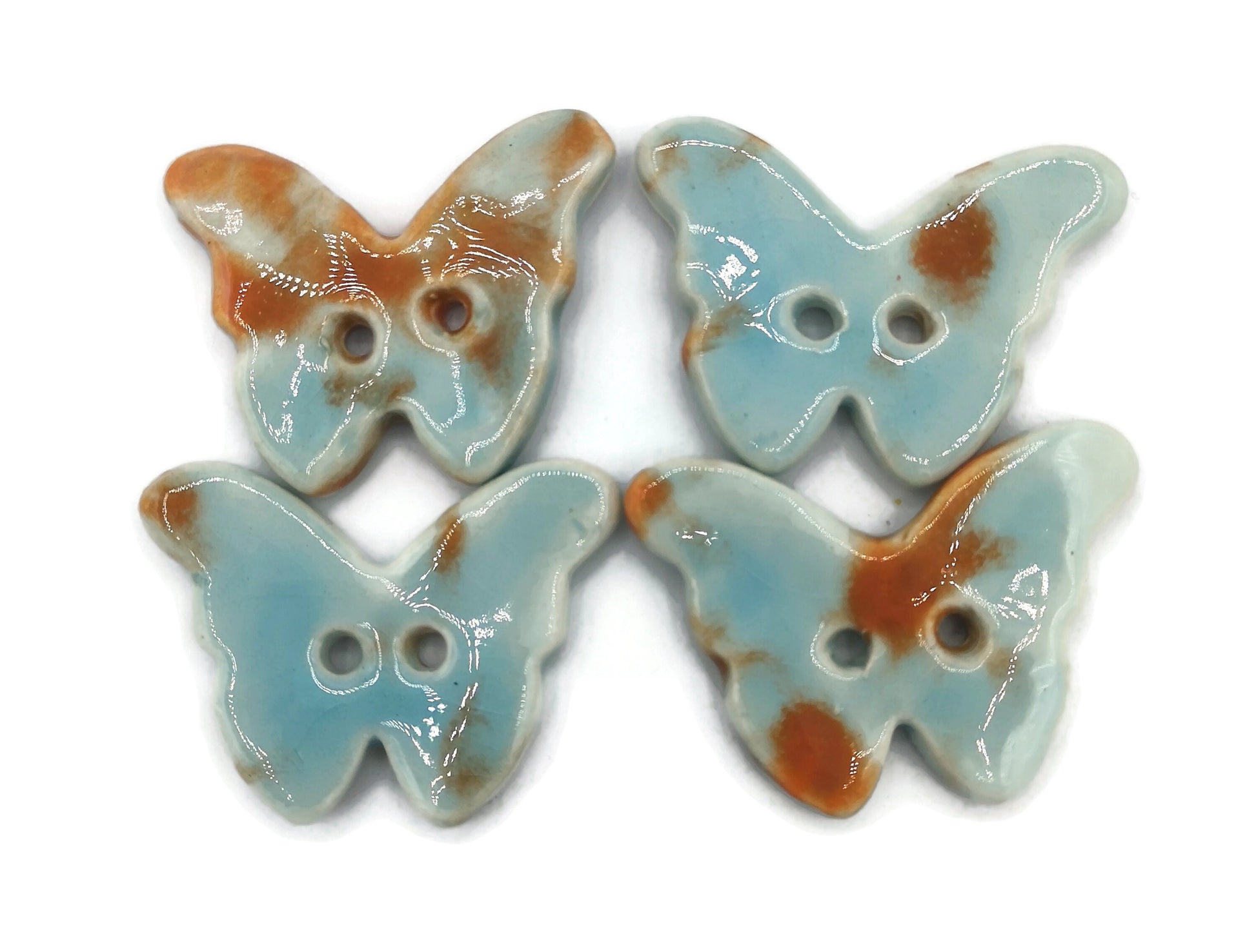 Butterfly Buttons, Cute Buttons, Designer Button, Set of 4 Ceramic Sewing Button For Crafts, Large Fancy Porcelain Buttons Gifts For Her - Ceramica Ana Rafael