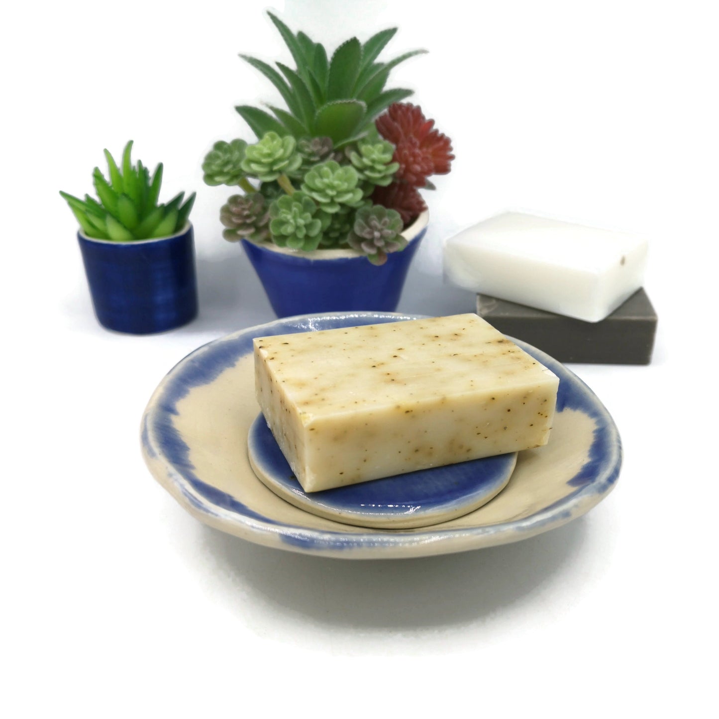 Handmade Ceramic Soap Dish With Drain Tray, Pottery Bathroom Accessories - Ceramica Ana Rafael