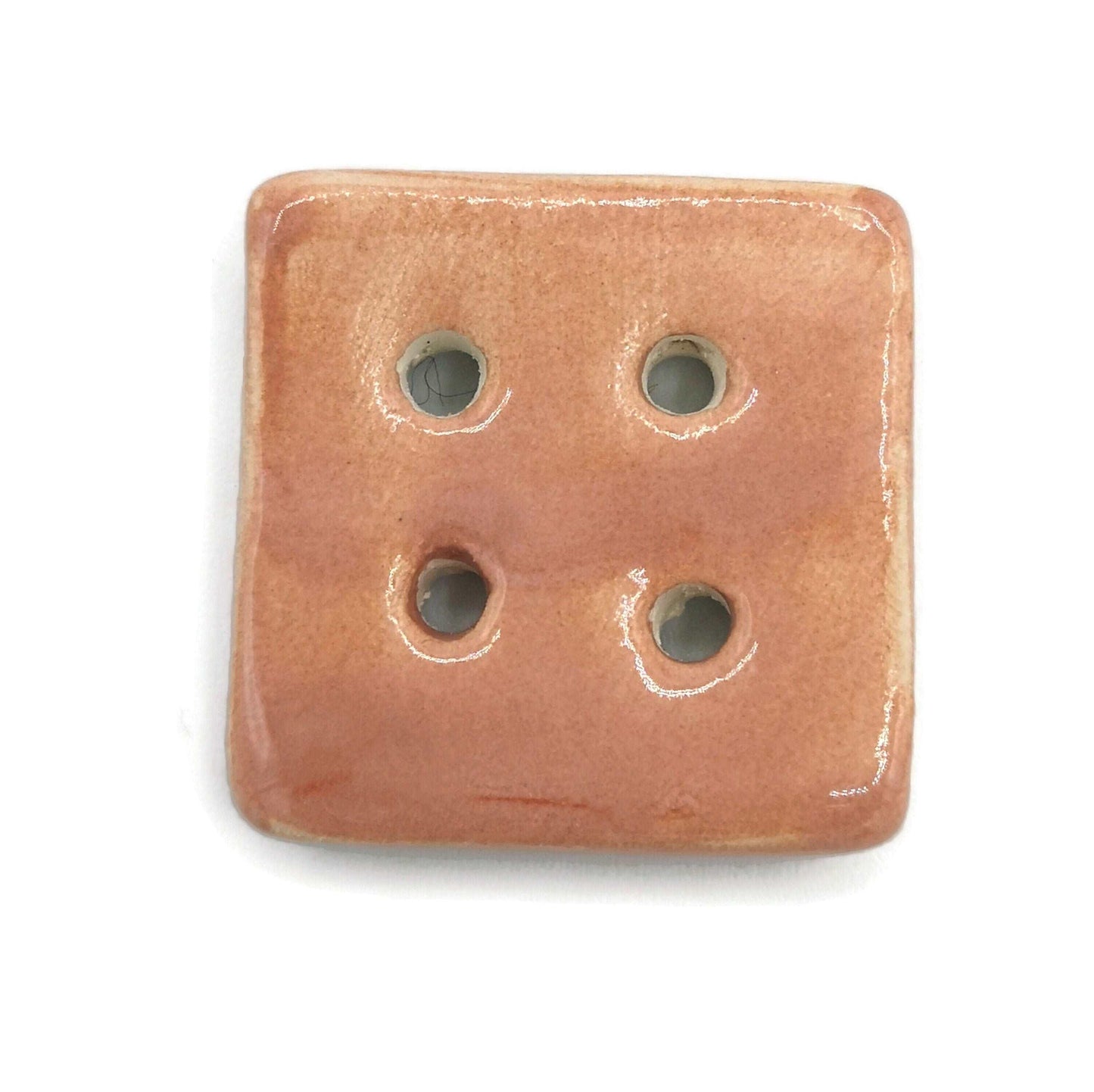 1Pc 30mm Orange Square Ceramic Buttons, Cute Pottery Coat Buttons, Best Sellers Sewing Supplies And Notions, Handmade Button Antique Look