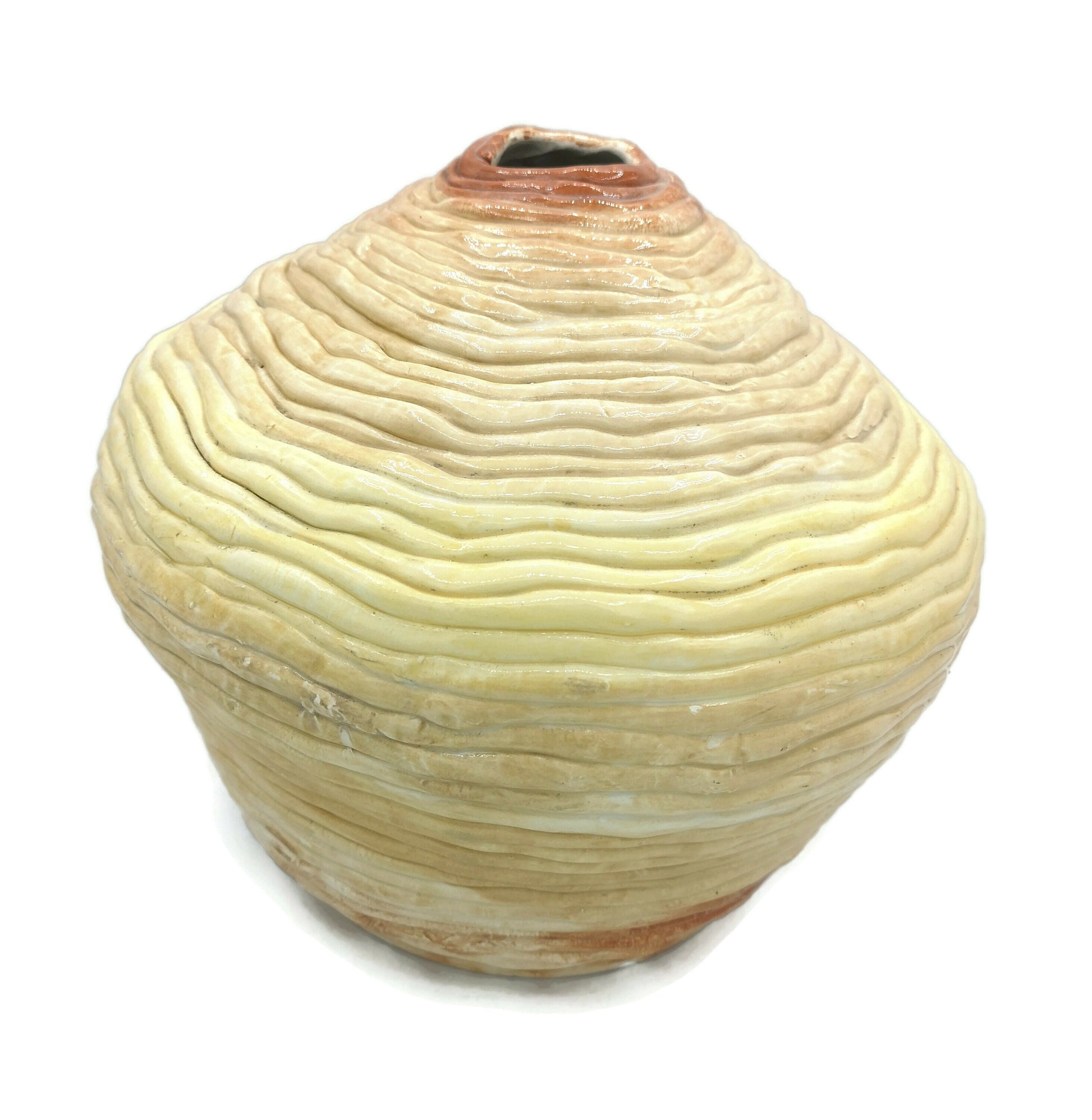 Handmade Tall Ceramic Vase, Sculptural Bud Vase With Antique Look, Art Decor Unique Wedding Gift For Couple, Large Floor Vase Textured - Ceramica Ana Rafael